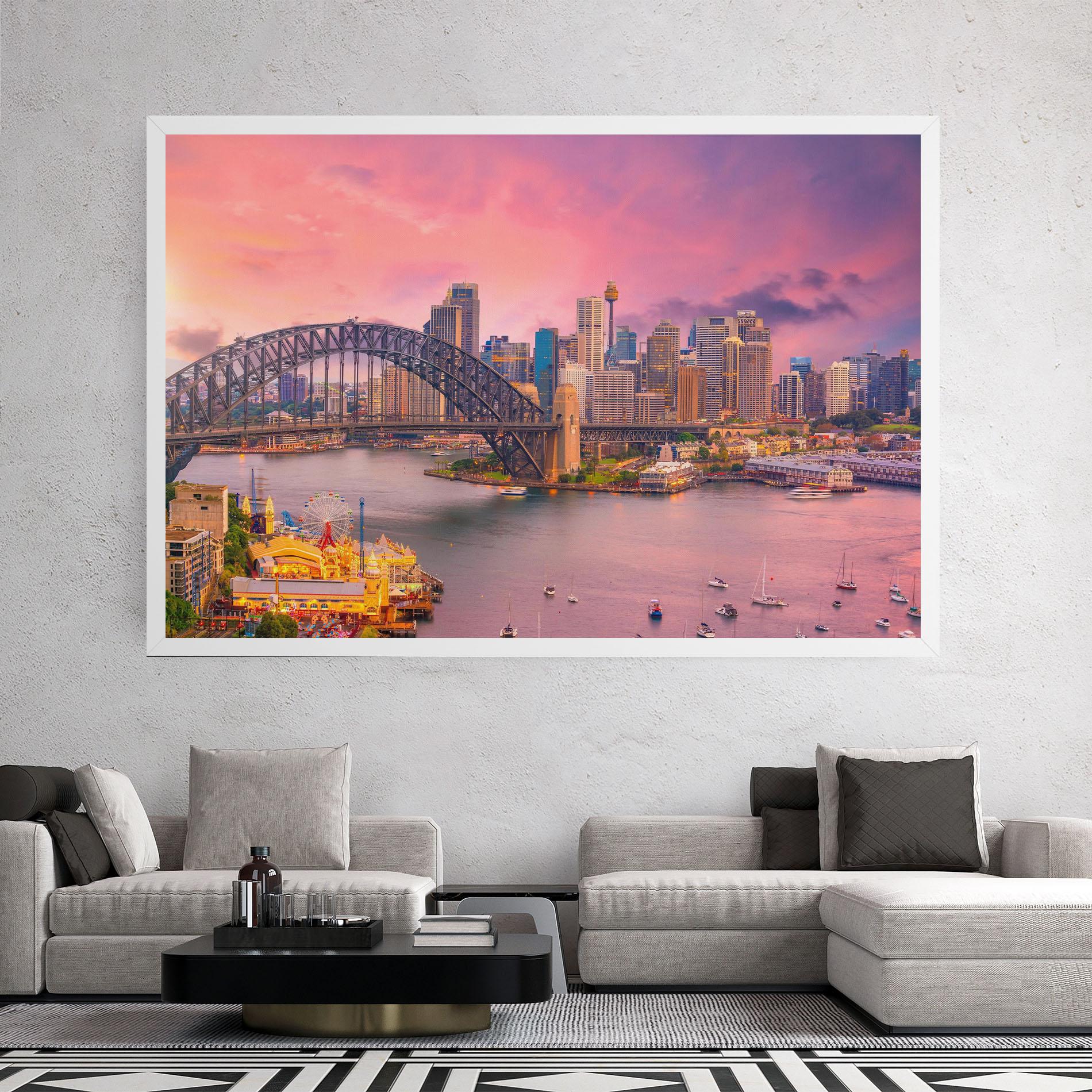 Tablou Canvas Pink Sydney Skyline mockup 2