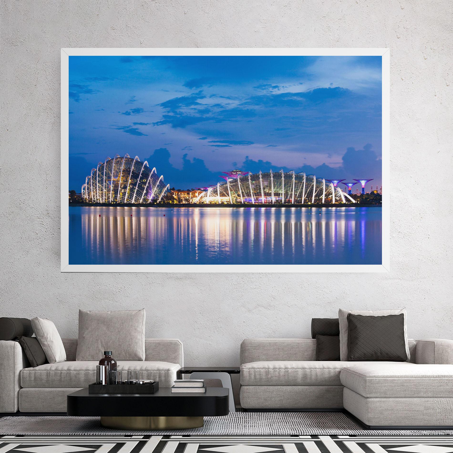 Tablou Canvas Singapore Blue Sunset mockup 2