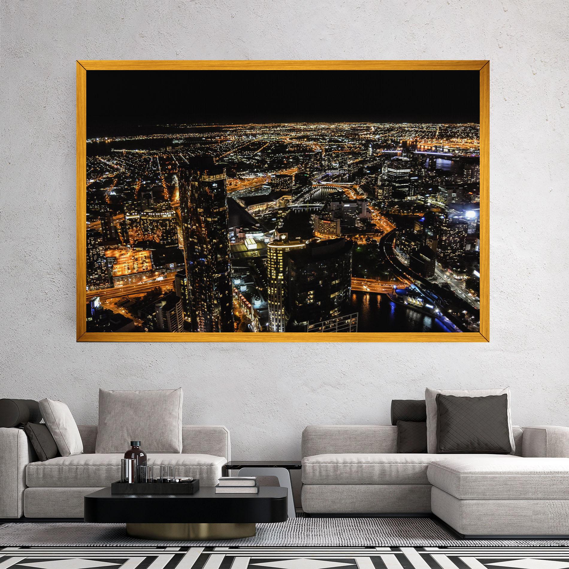 Tablou Canvas Black City Light mockup 2