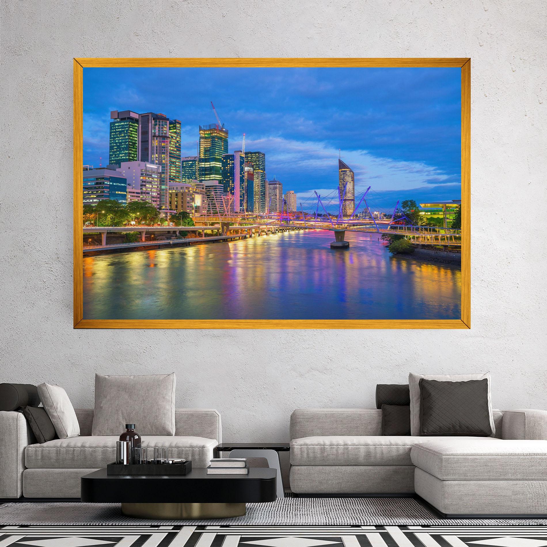 Tablou Canvas Brisbane Skyline View mockup 2