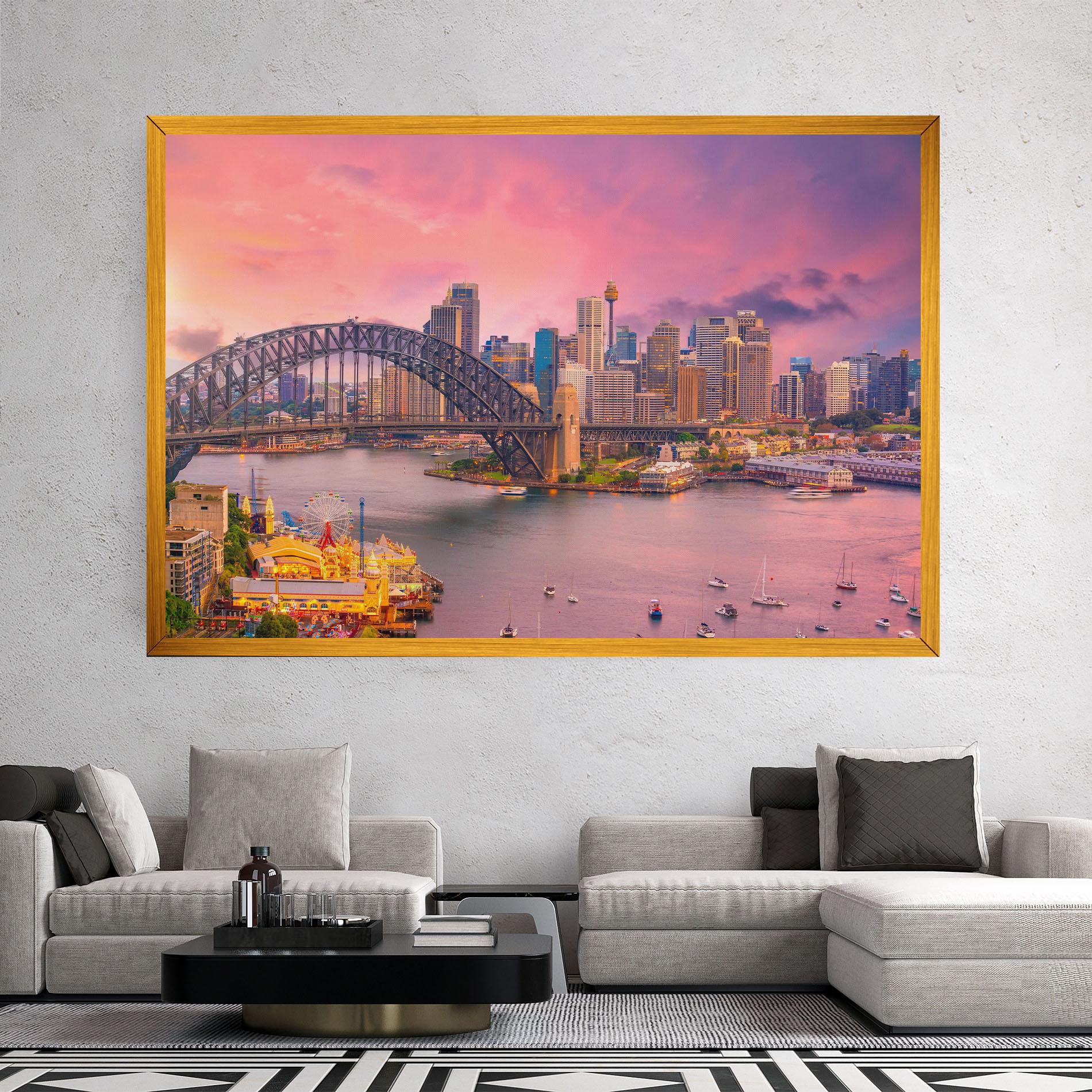 Tablou Canvas Pink Sydney Skyline mockup 2