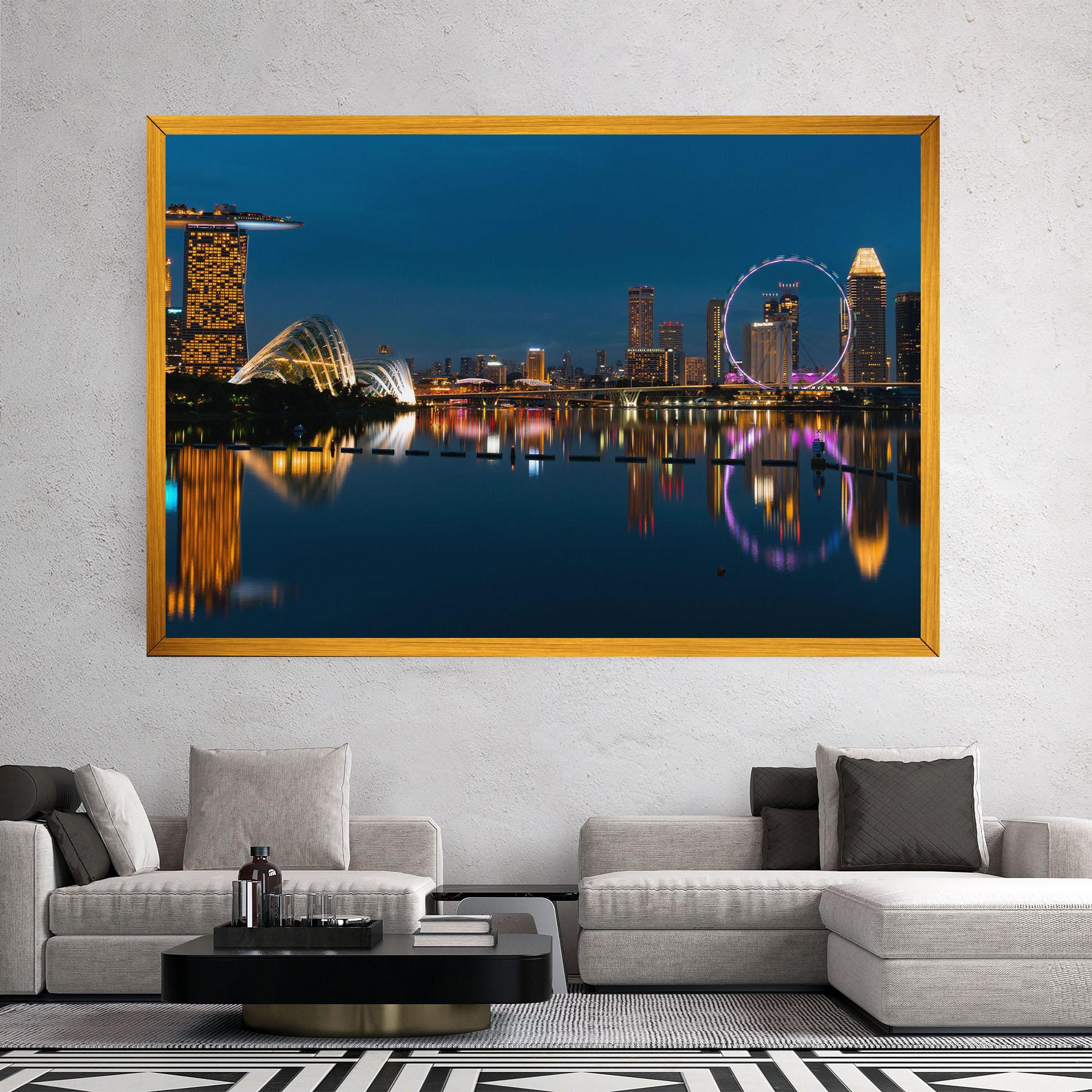 Tablou Canvas Singapore City Skyline mockup 2