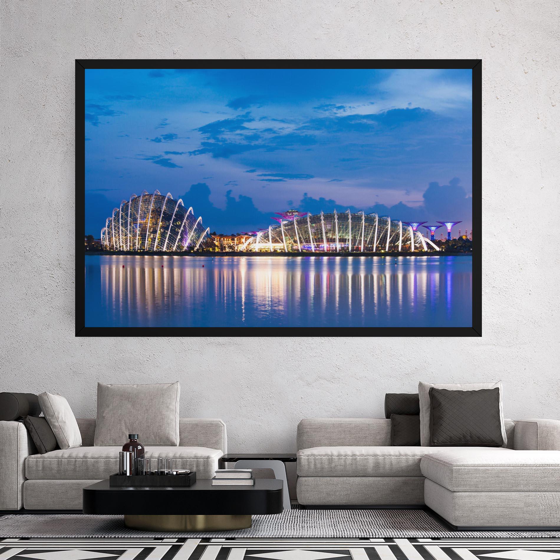 Tablou Canvas Singapore Blue Sunset mockup 2