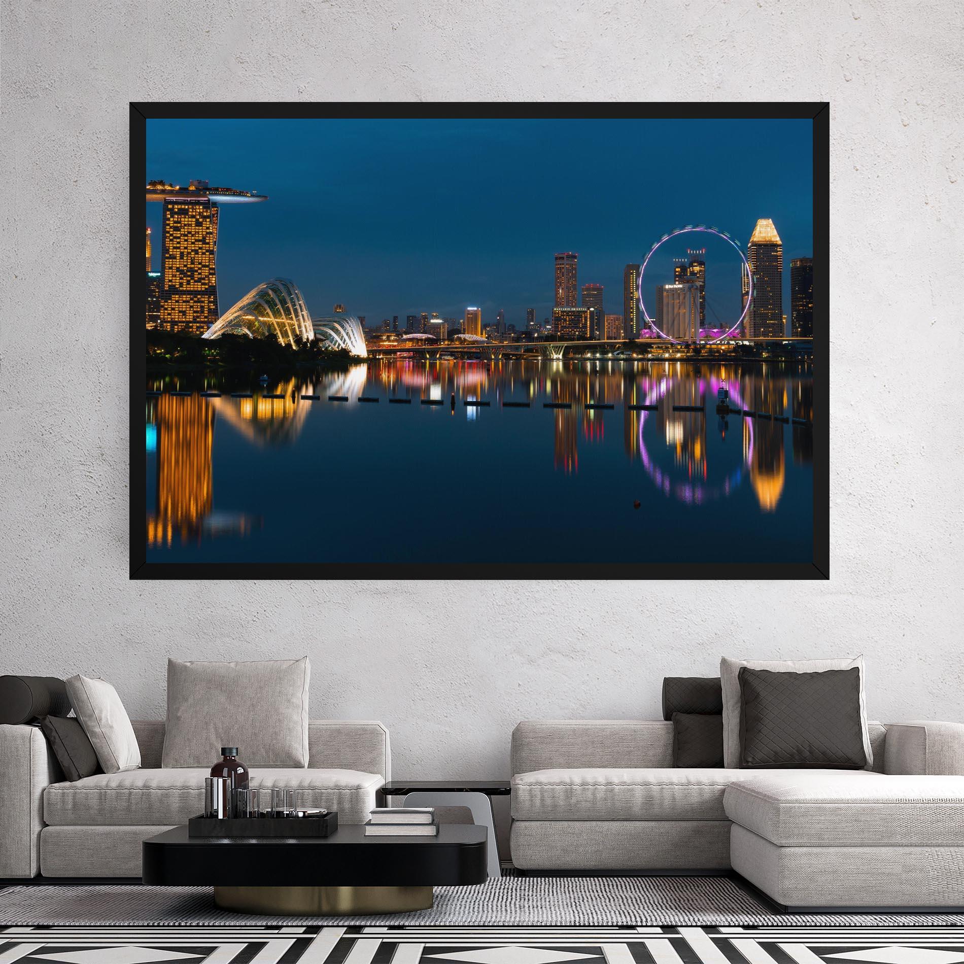 Tablou Canvas Singapore City Skyline mockup 2