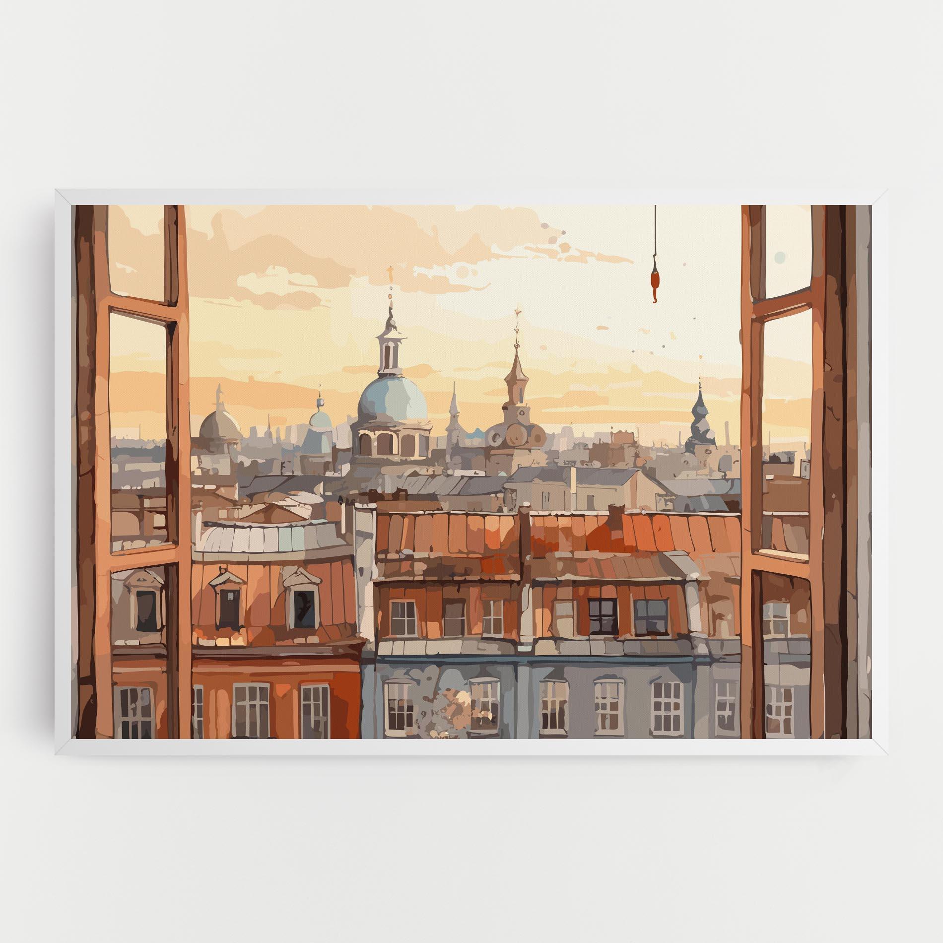 Tablou Canvas Window City View mockup 0