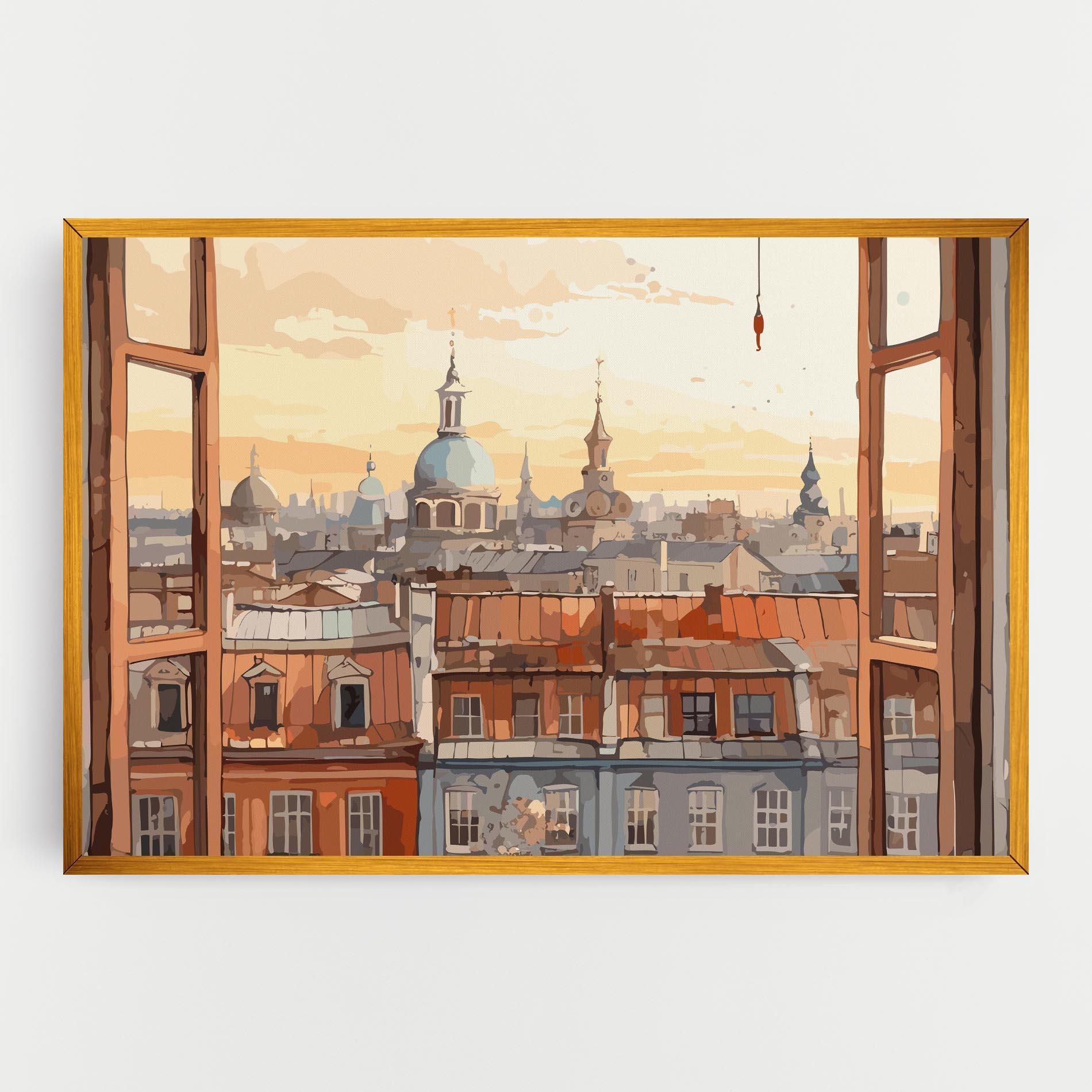 Tablou Canvas Window City View mockup 0