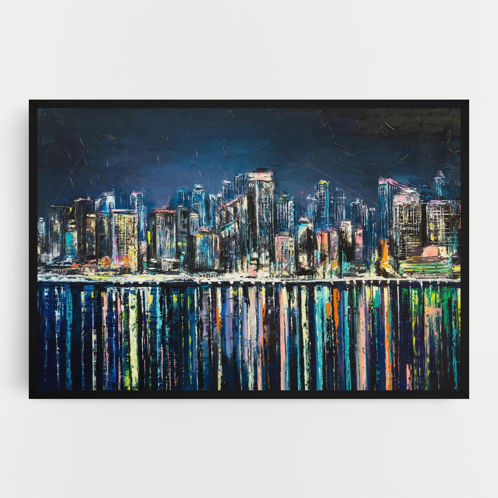 Tablou Canvas Night Cityscape mockup 0
