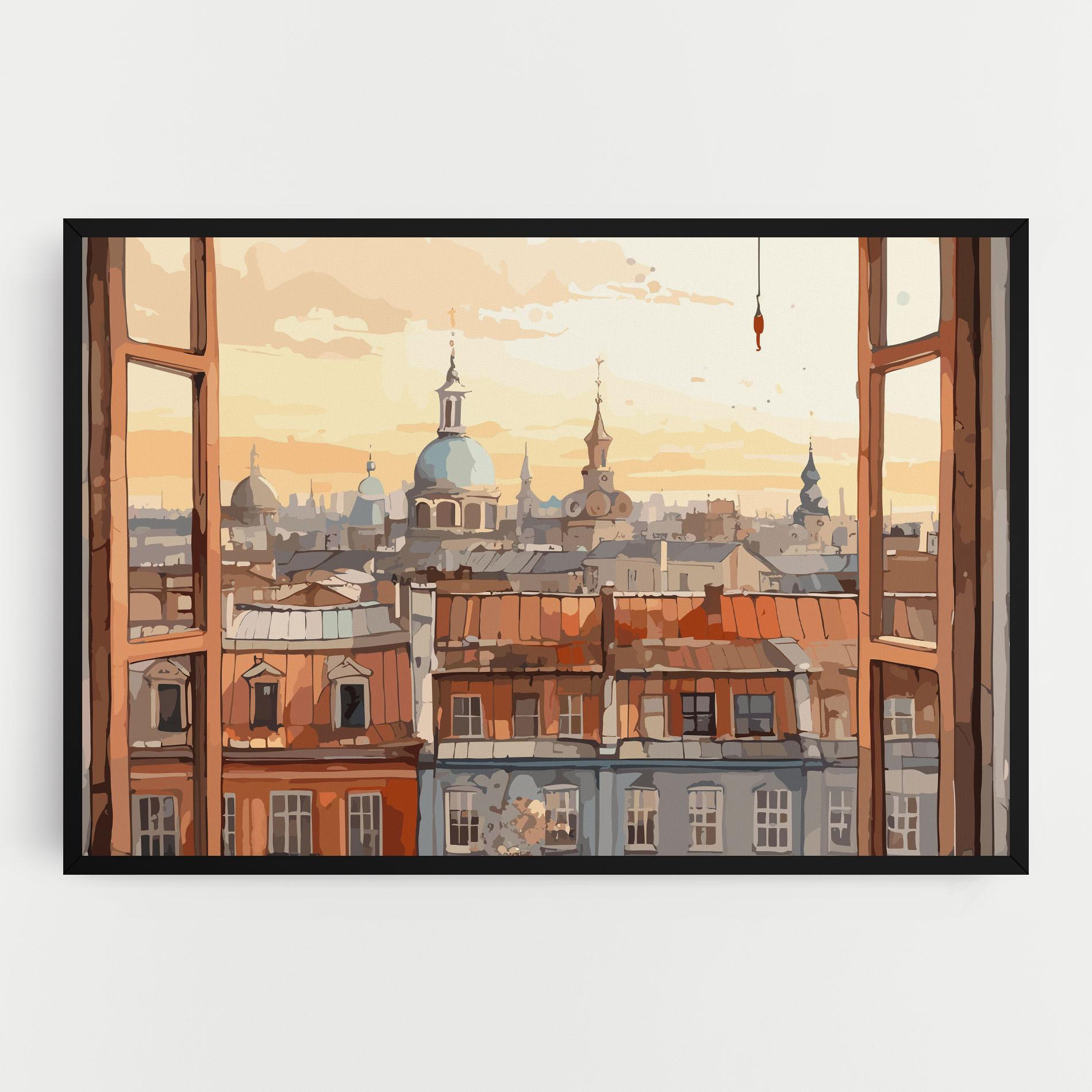 Tablou Canvas Window City View mockup 0