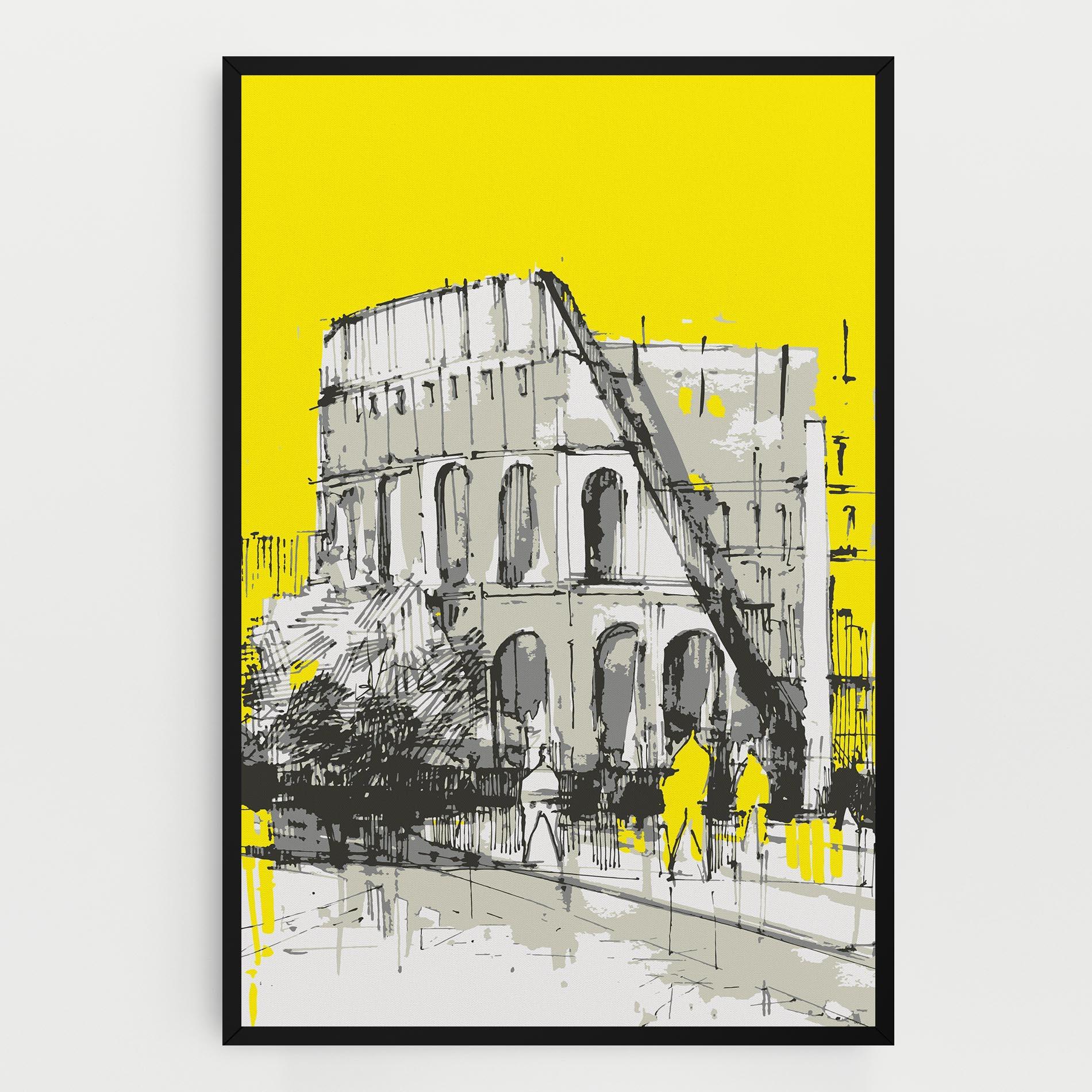 Tablou Canvas Yellow Colosseum mockup 0
