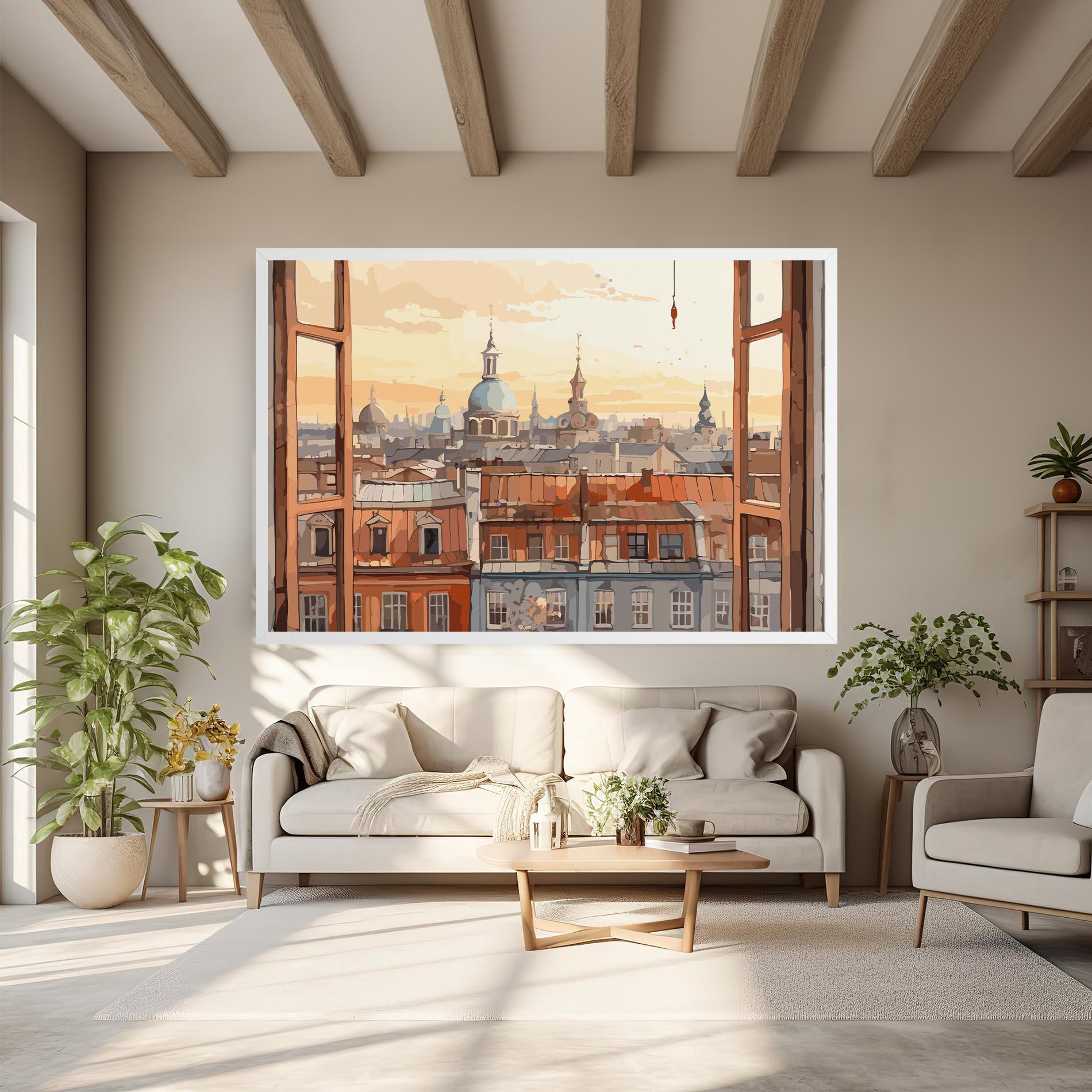 Tablou Canvas Window City View mockup 6