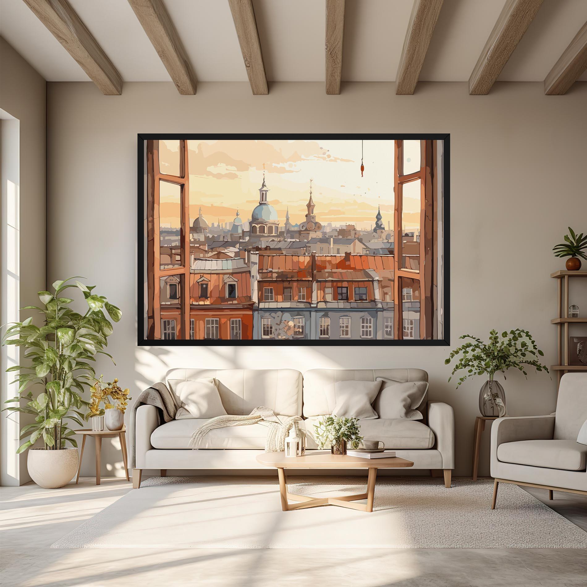 Tablou Canvas Window City View mockup 6