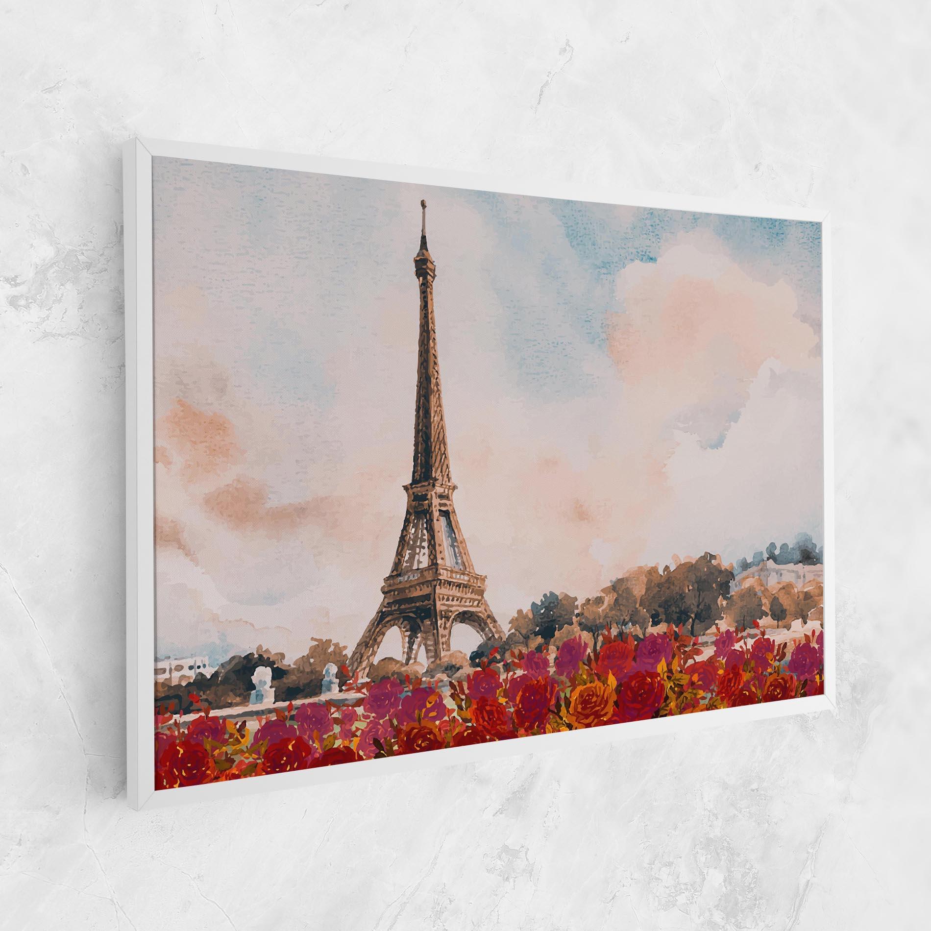 Tablou Canvas Eiffel Tower Roses mockup 1