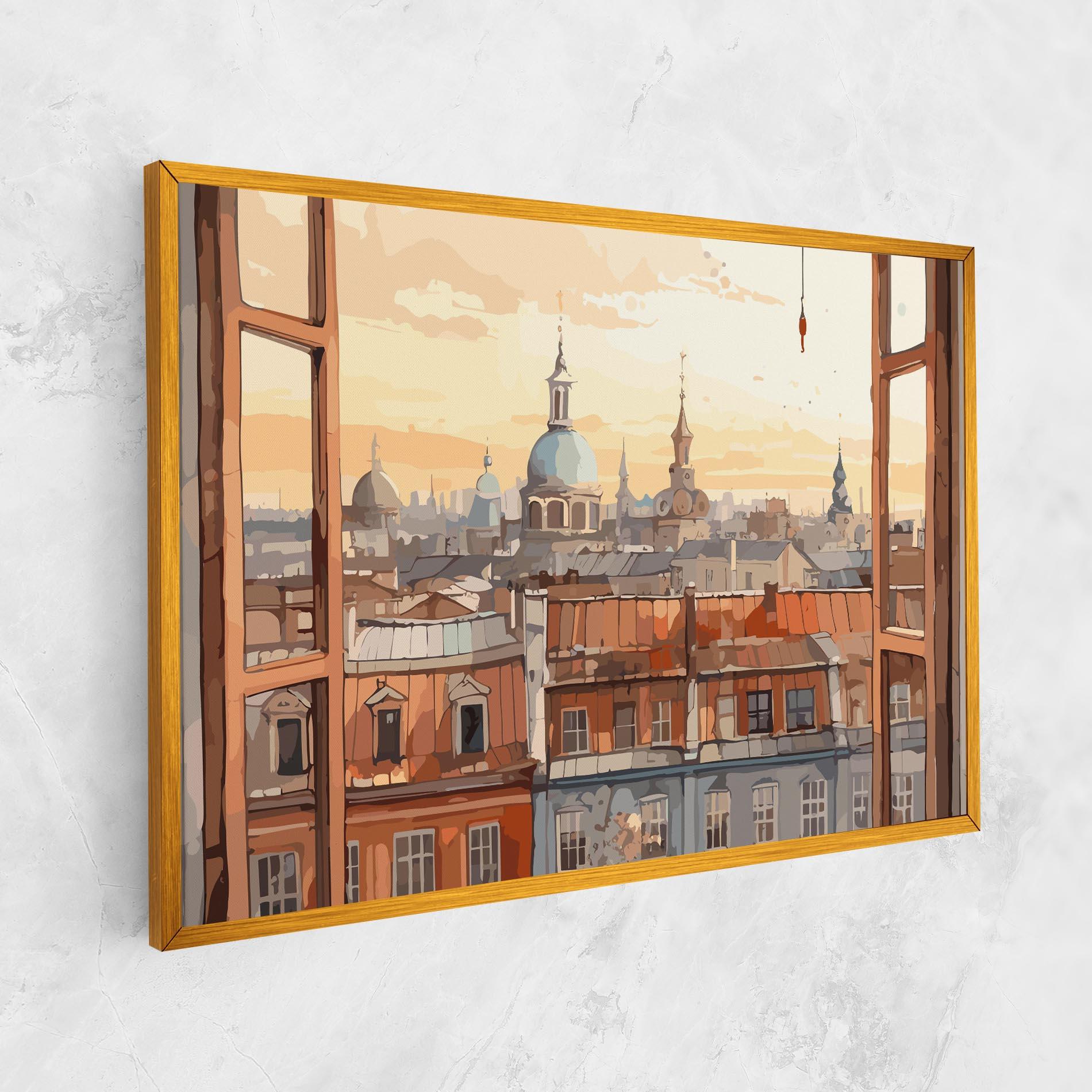 Tablou Canvas Window City View mockup 1