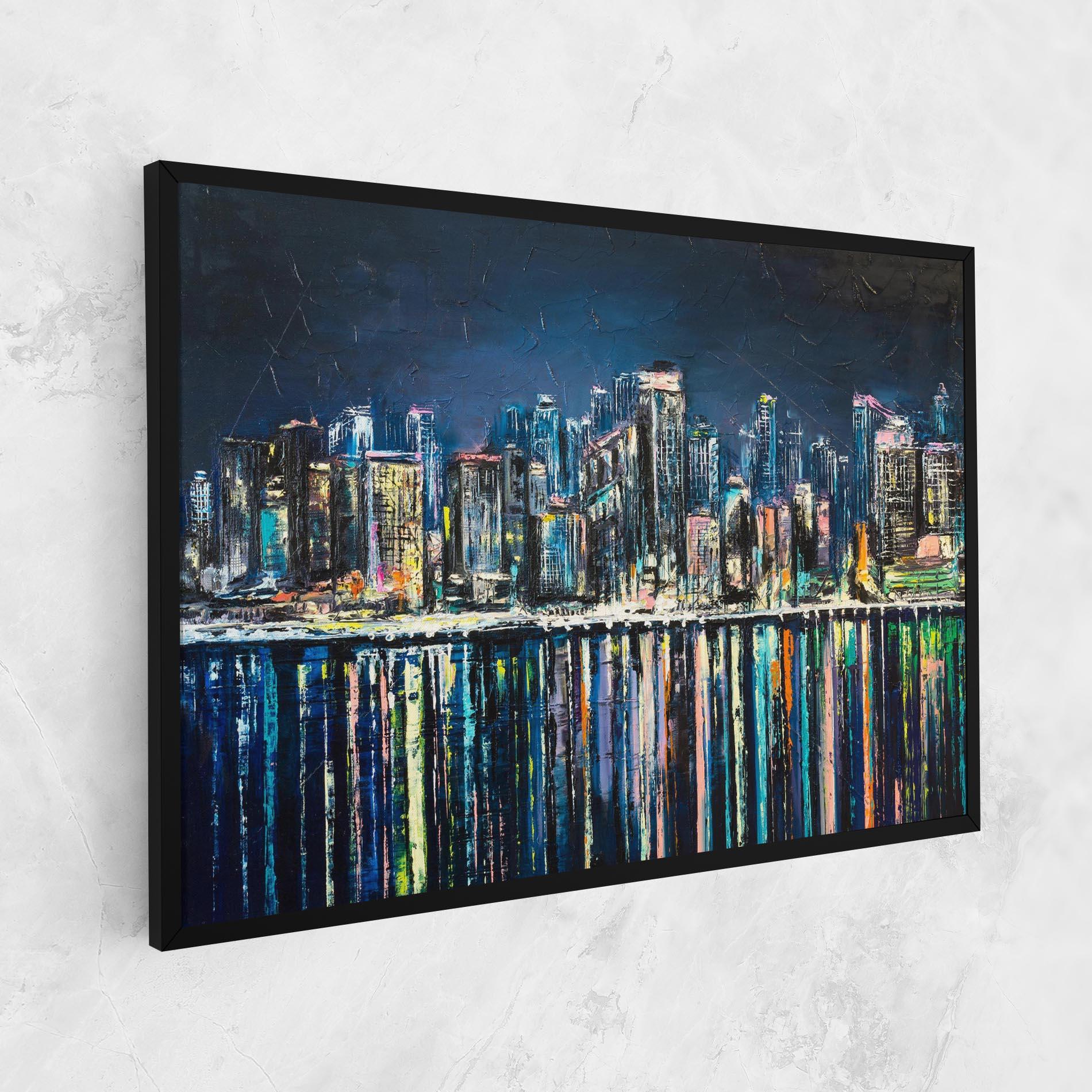 Tablou Canvas Night Cityscape mockup 1