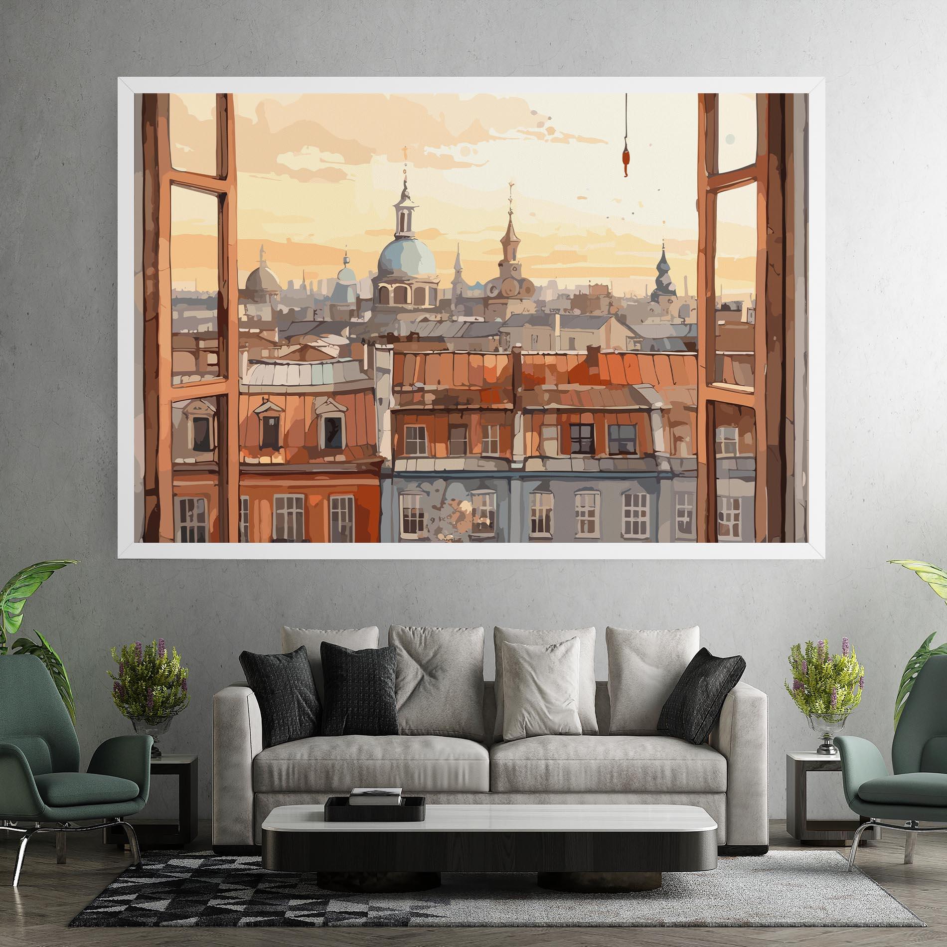 Tablou Canvas Window City View mockup 7