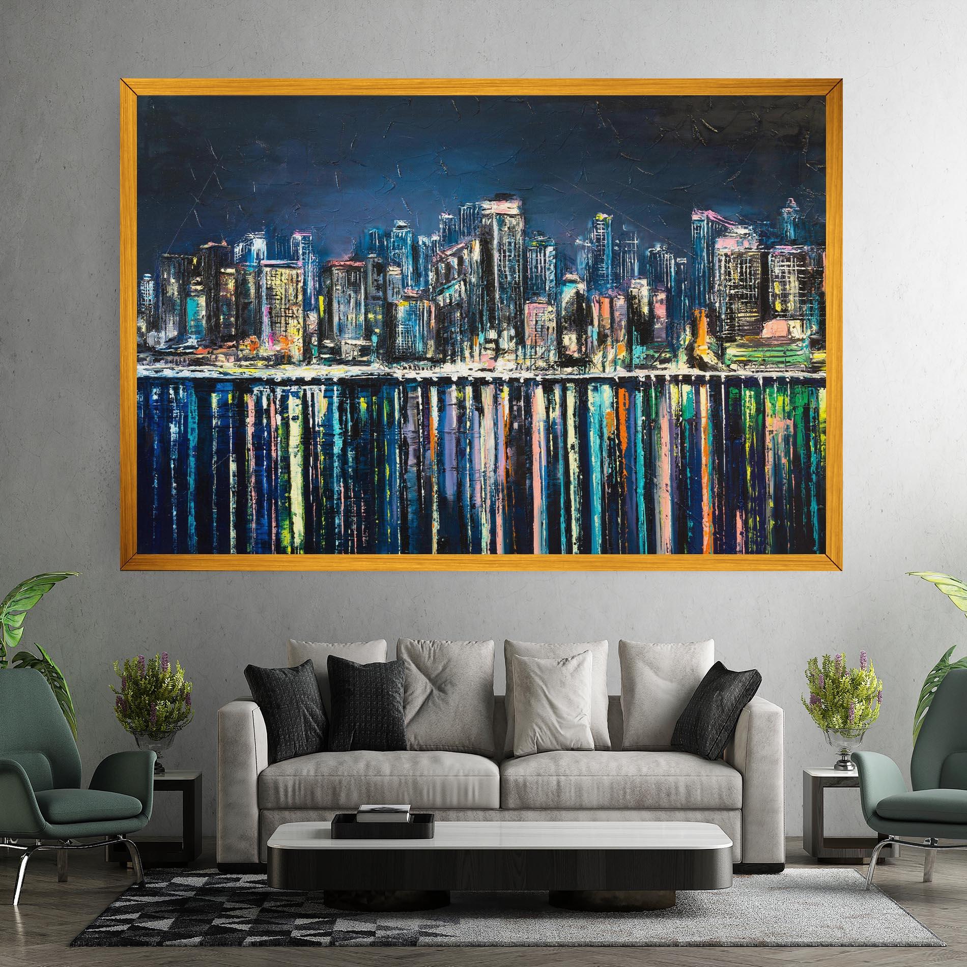 Tablou Canvas Night Cityscape mockup 7