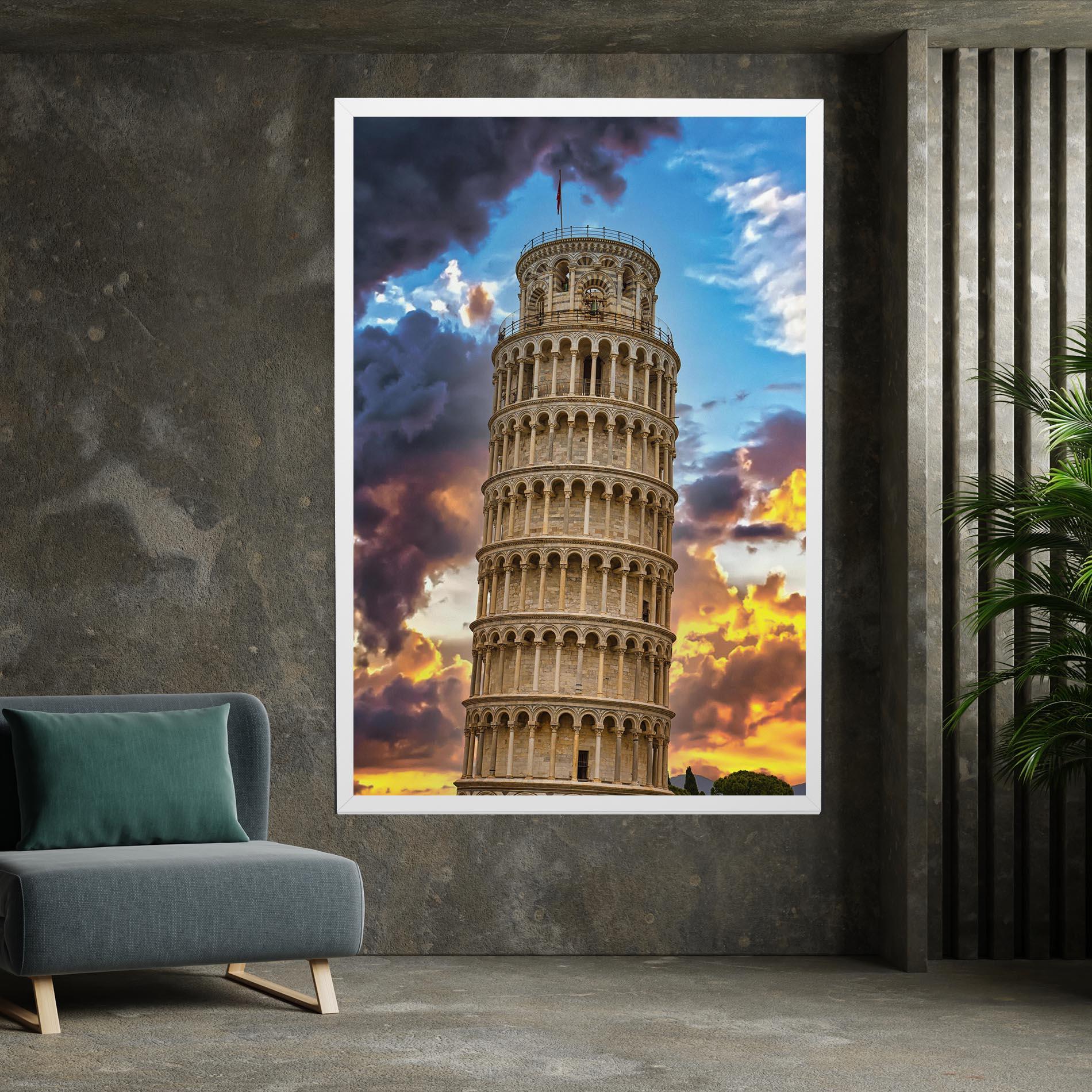 Tablou Canvas Tower Of Pisa Sunset mockup 7