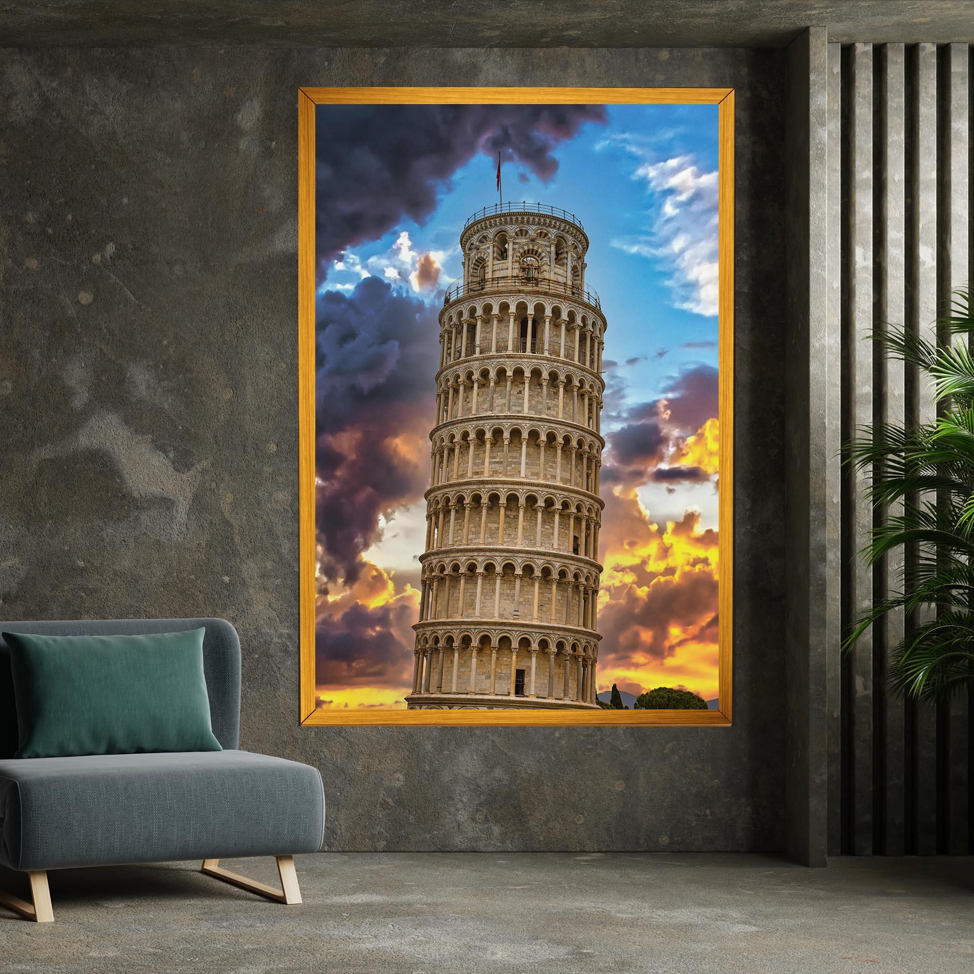 Tablou Canvas Tower Of Pisa Sunset mockup 7