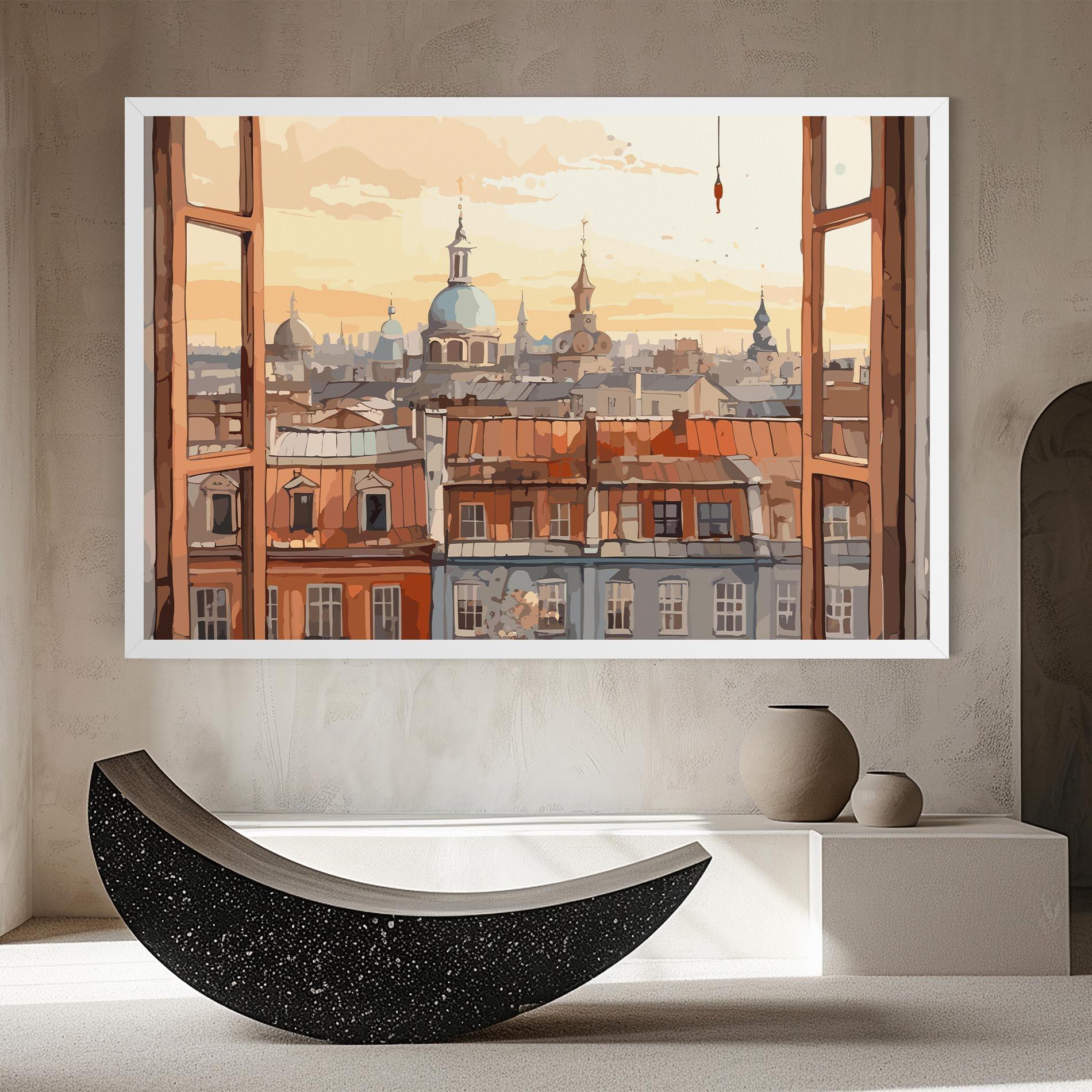 Tablou Canvas Window City View mockup 8