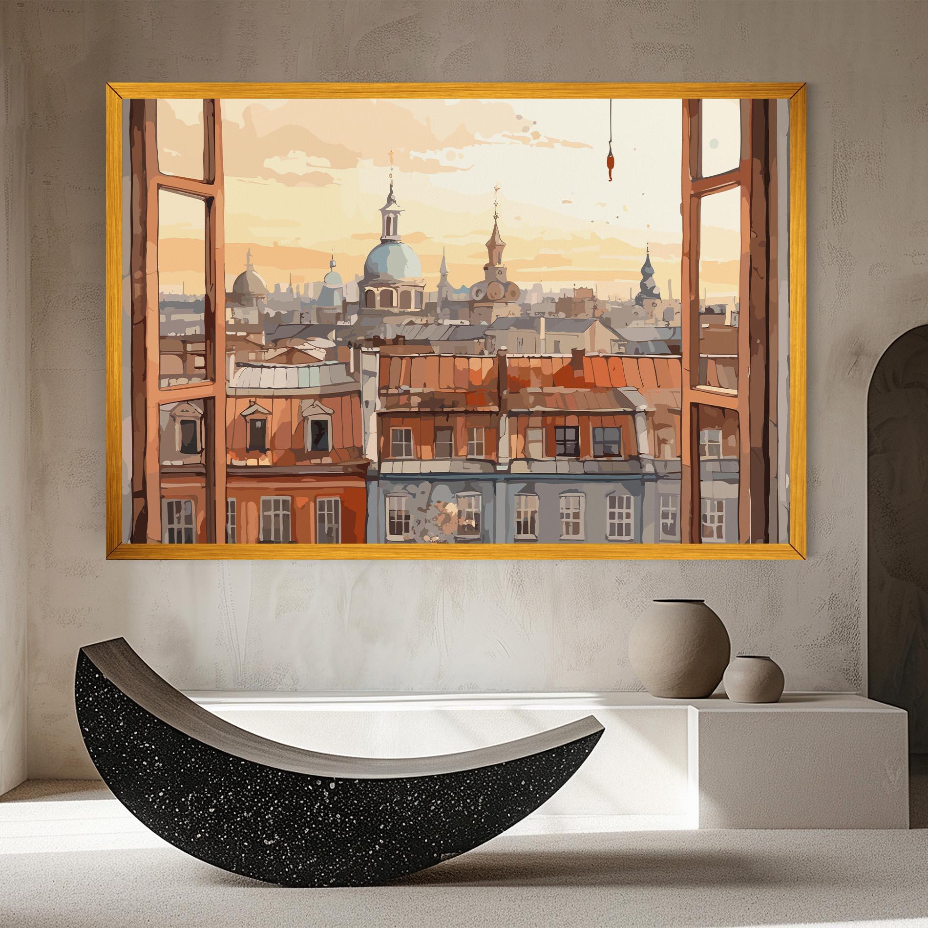 Tablou Canvas Window City View mockup 8