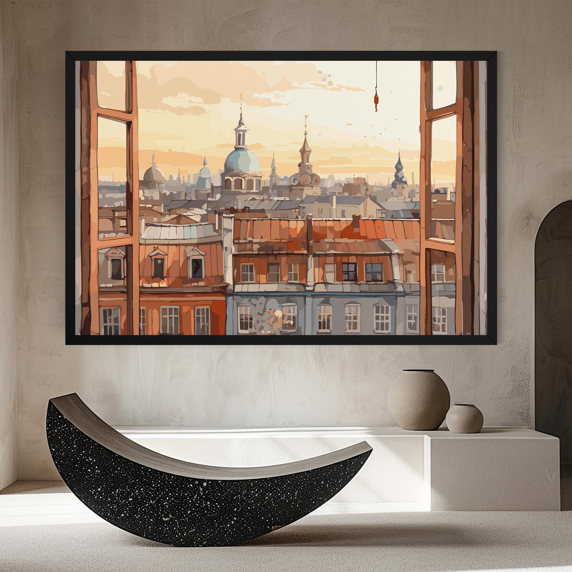 Tablou Canvas Window City View mockup 8