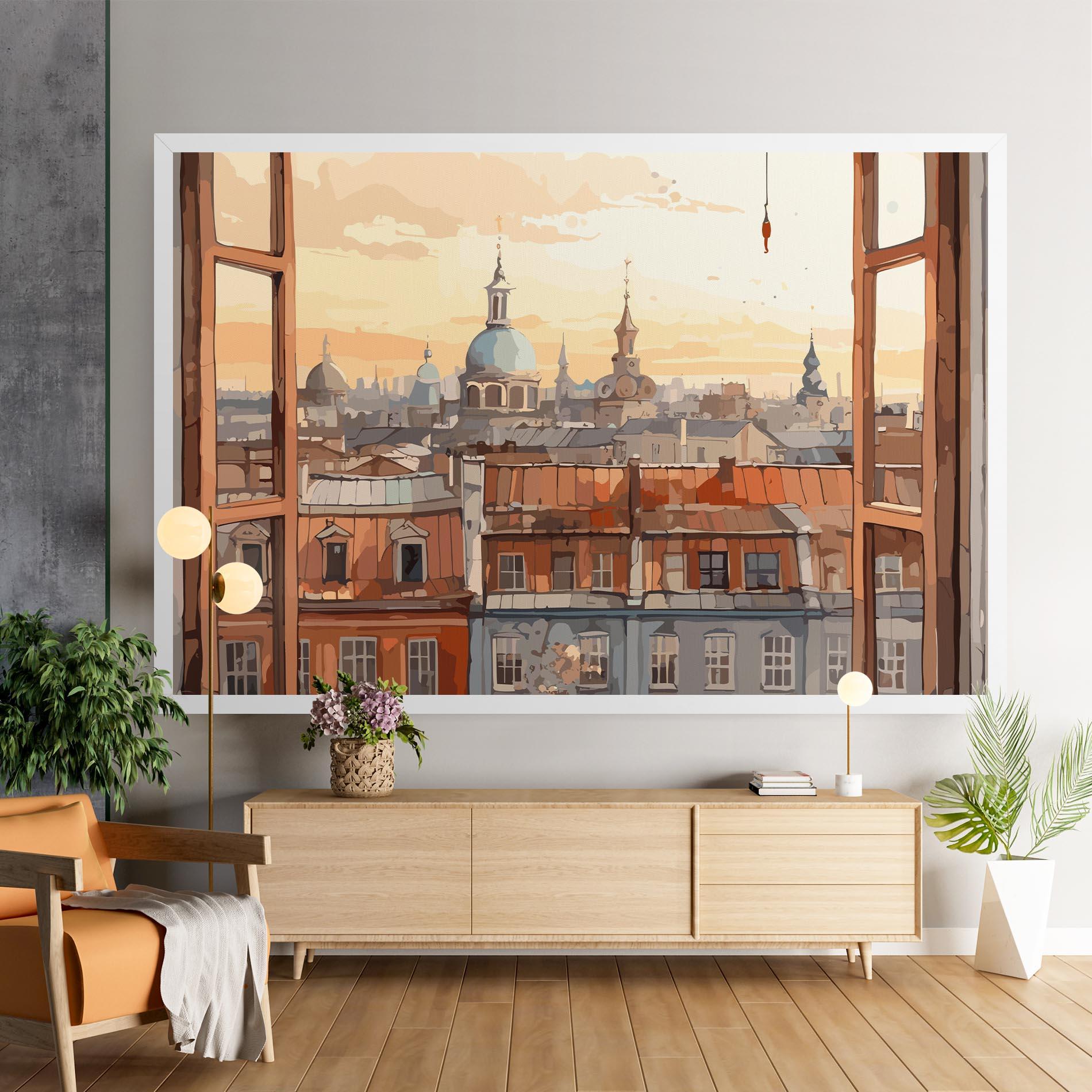 Tablou Canvas Window City View mockup 9