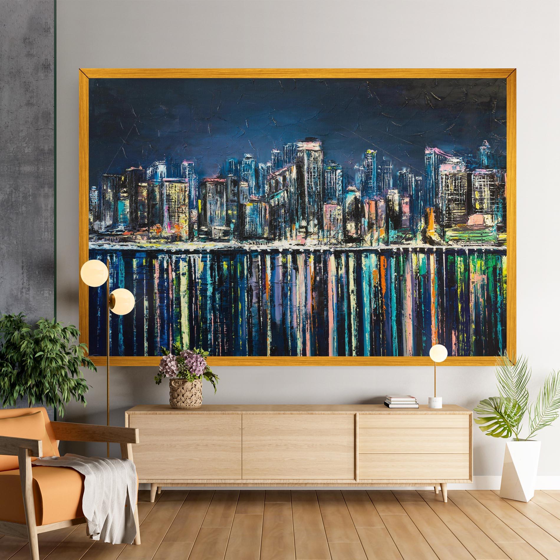 Tablou Canvas Night Cityscape mockup 9