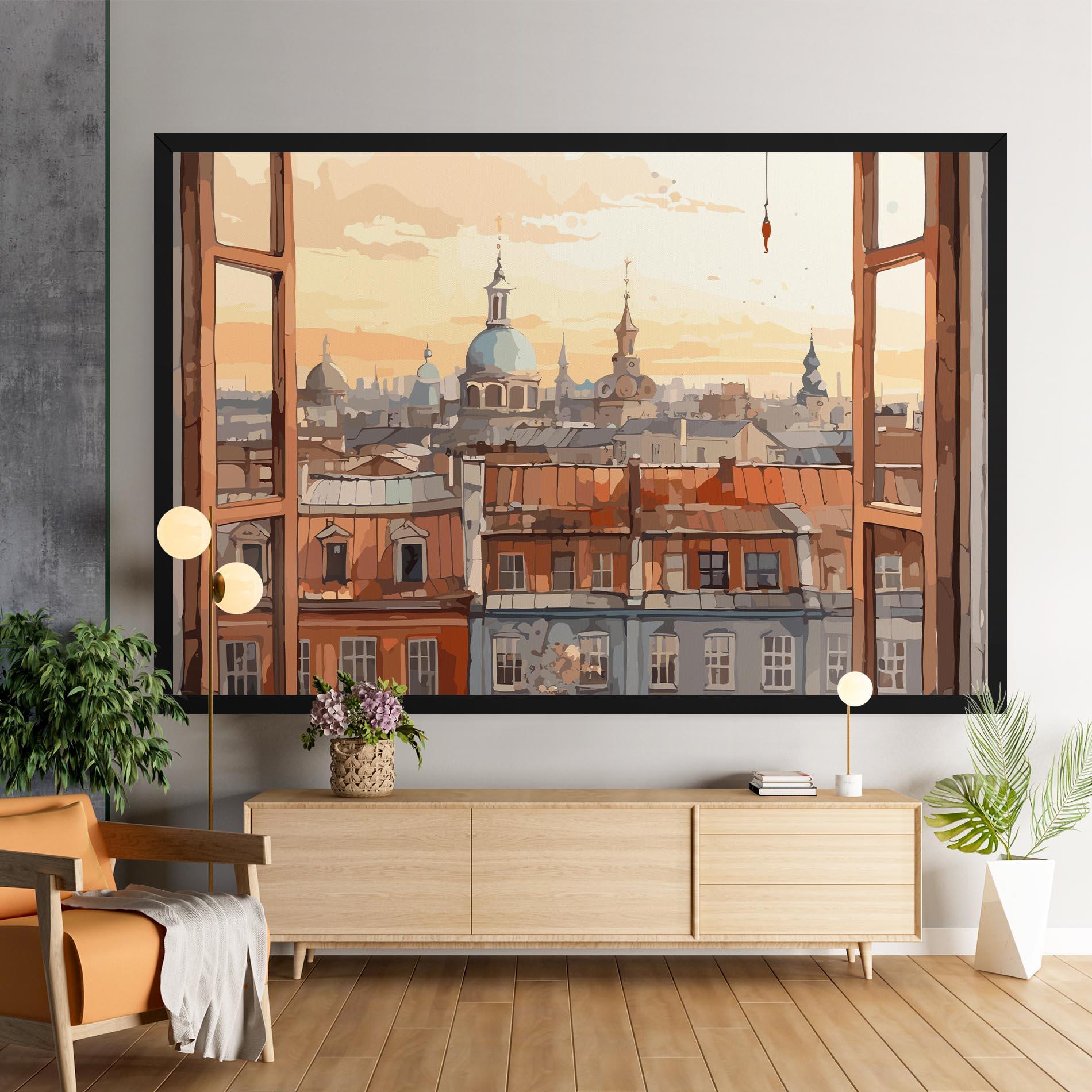 Tablou Canvas Window City View mockup 9