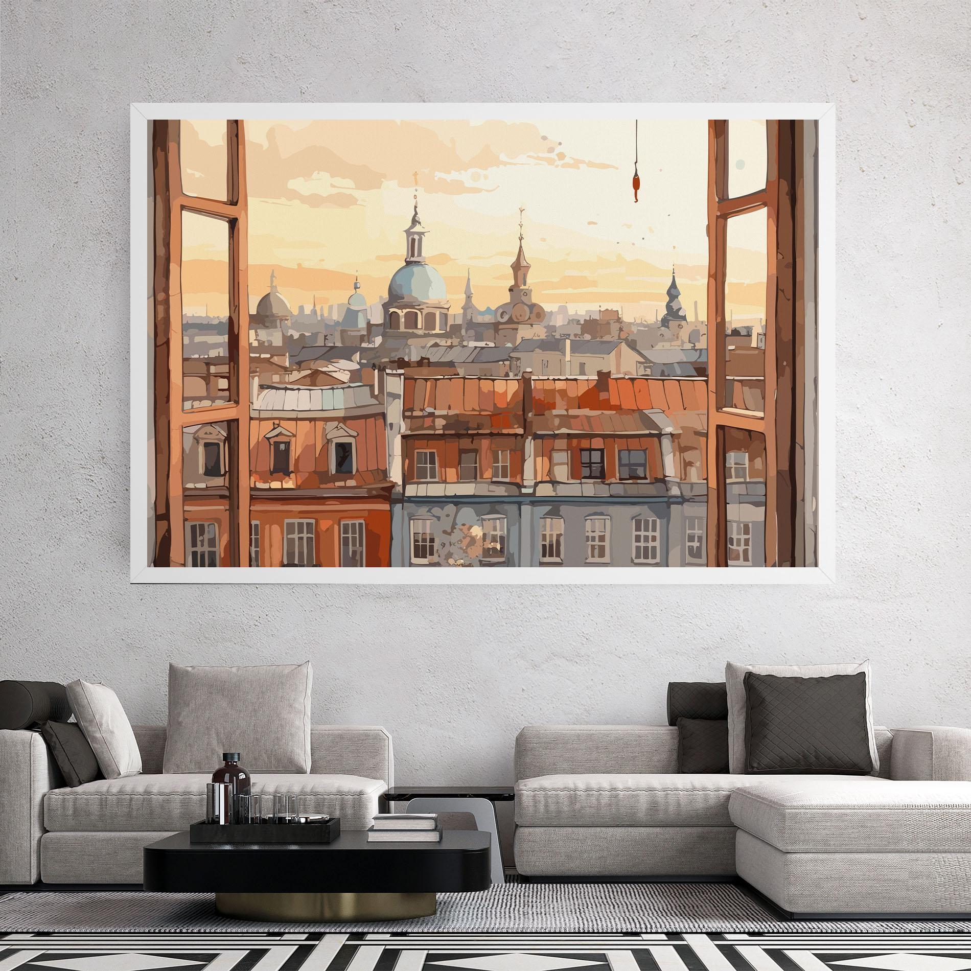 Tablou Canvas Window City View mockup 2
