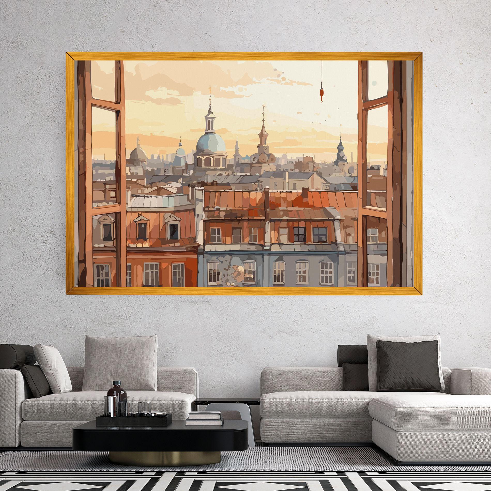 Tablou Canvas Window City View mockup 2