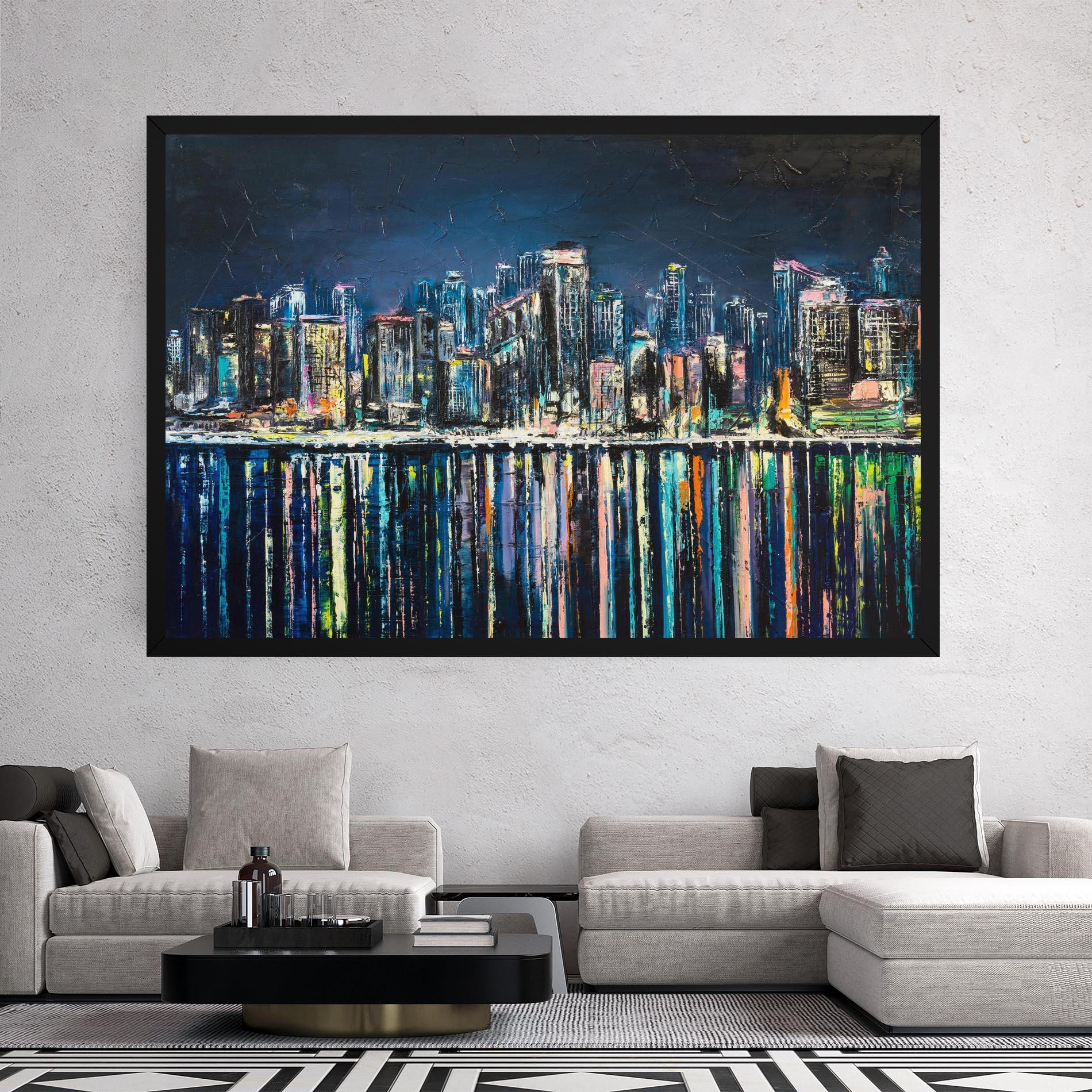 Tablou Canvas Night Cityscape mockup 2