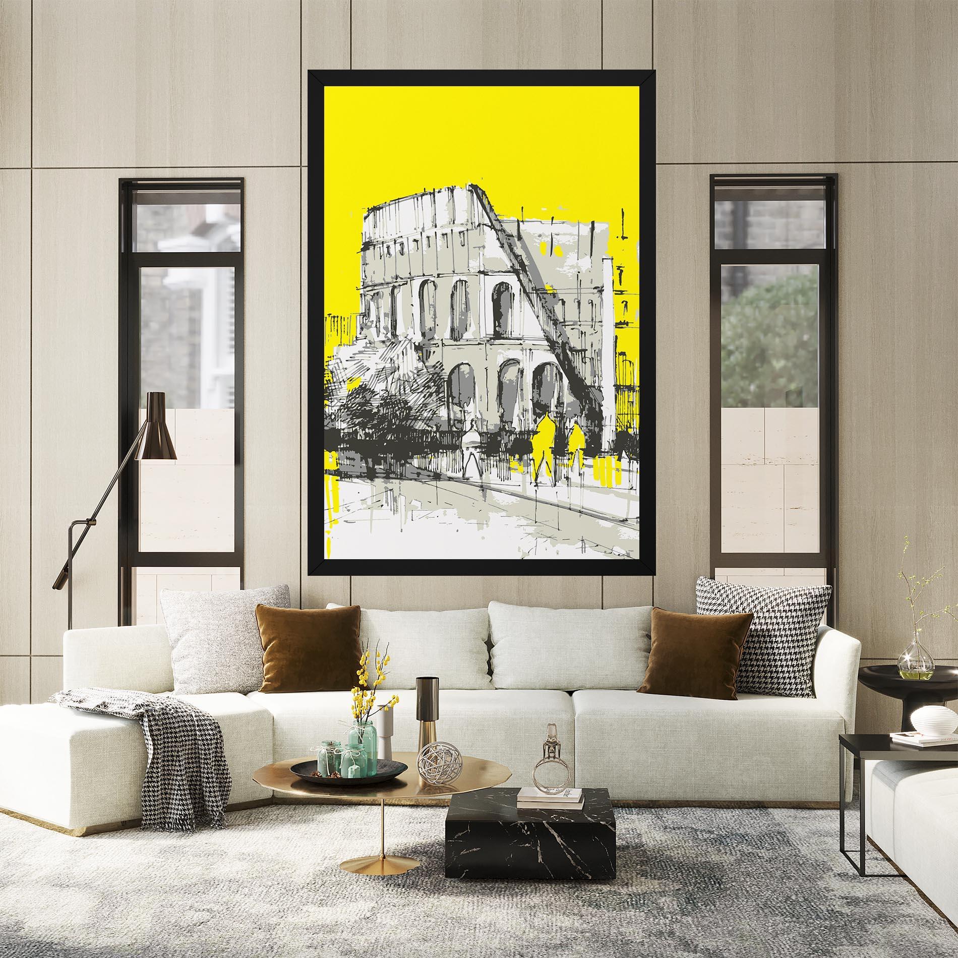 Tablou Canvas Yellow Colosseum mockup 2
