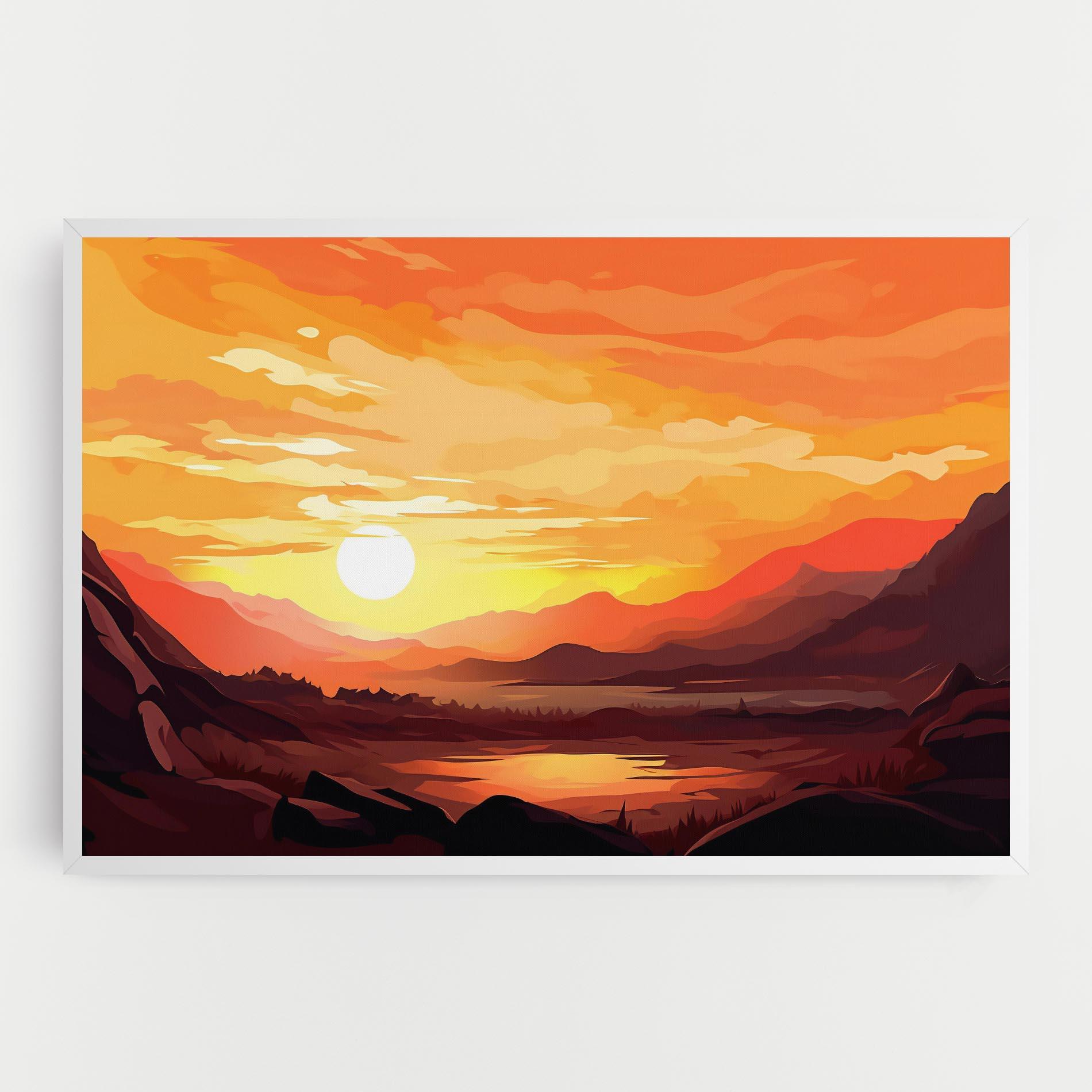 Tablou Canvas Beautiful Sunset Illustration mockup 0