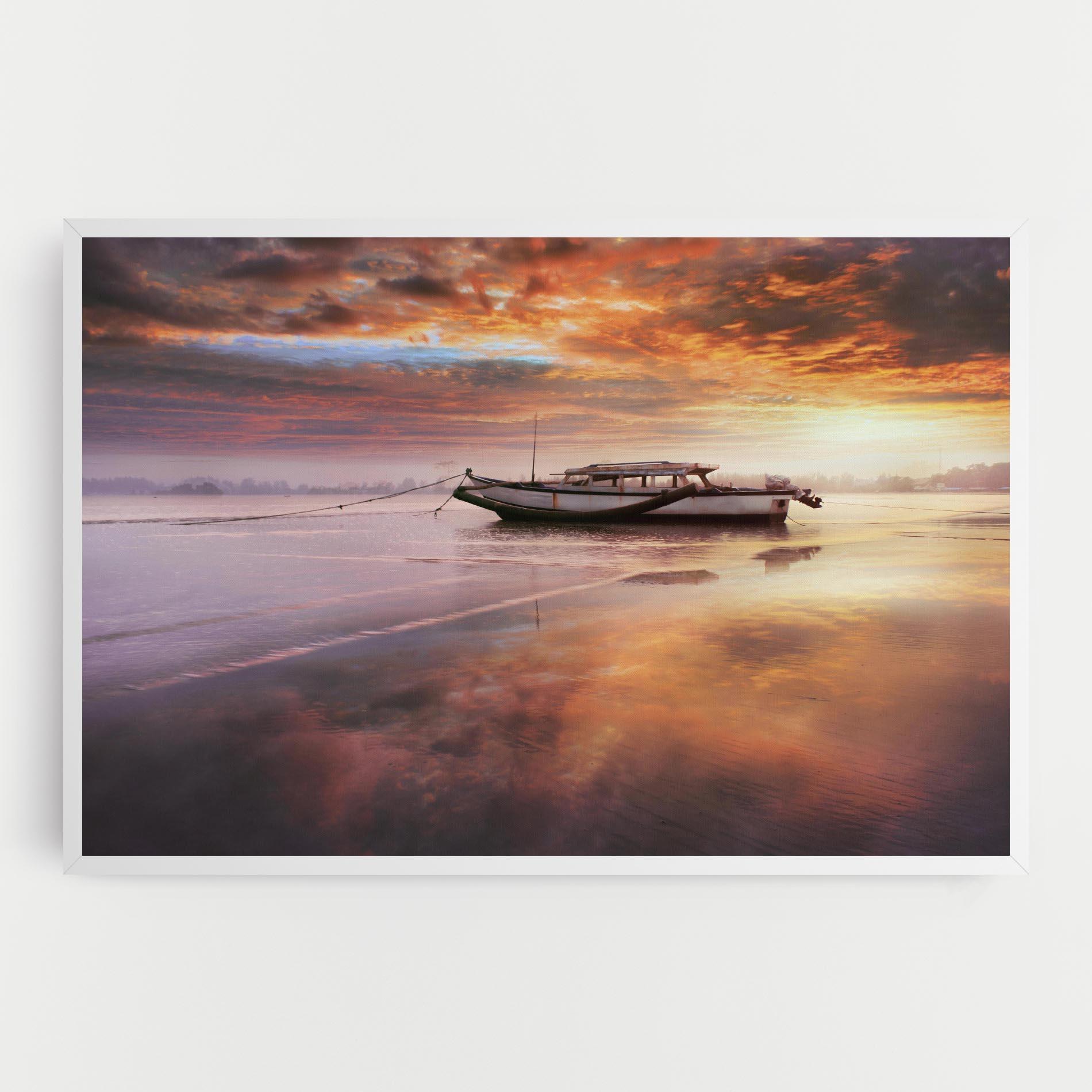 Tablou Canvas Beauty Boat Sunrise mockup 0