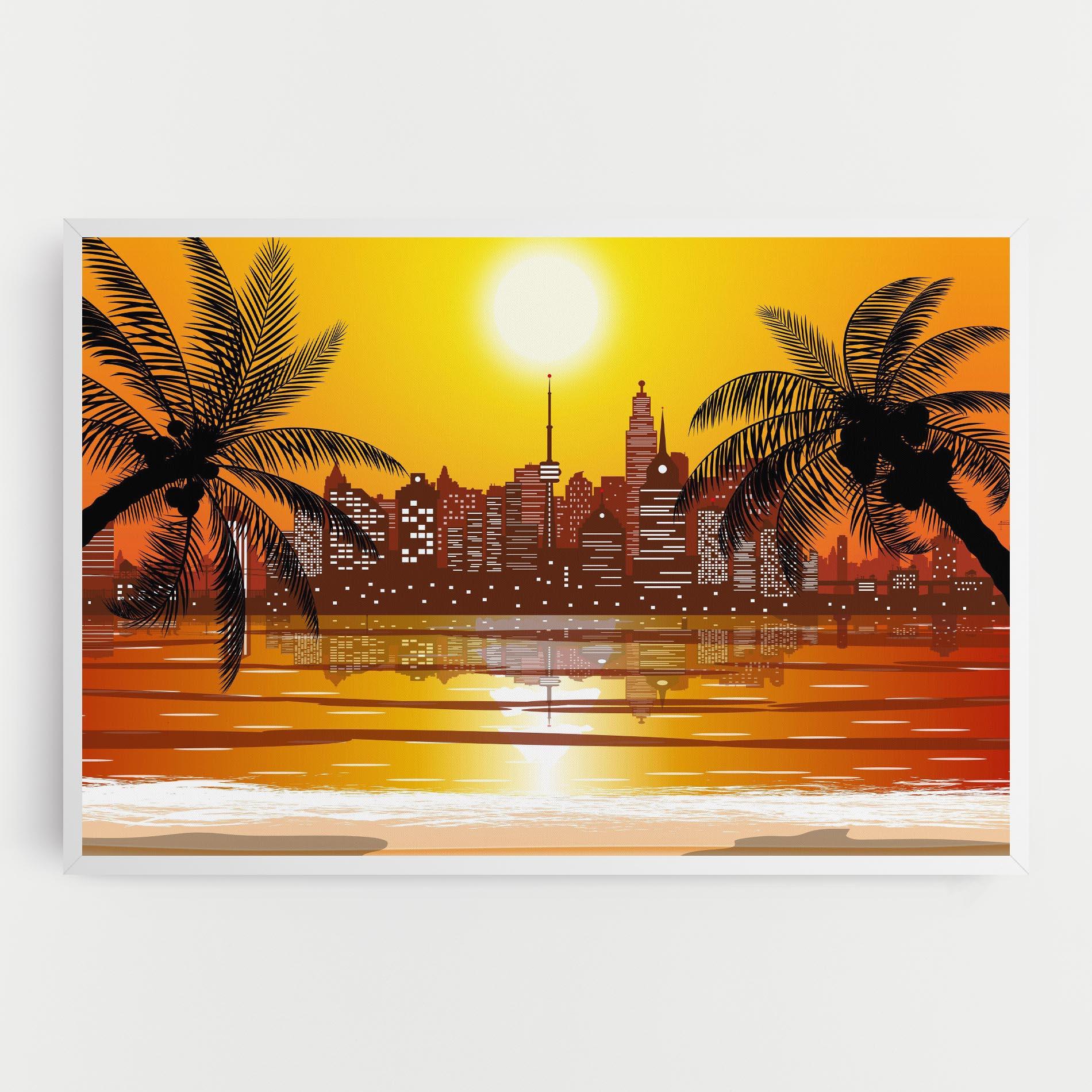 Tablou Canvas City Sunrise View mockup 0