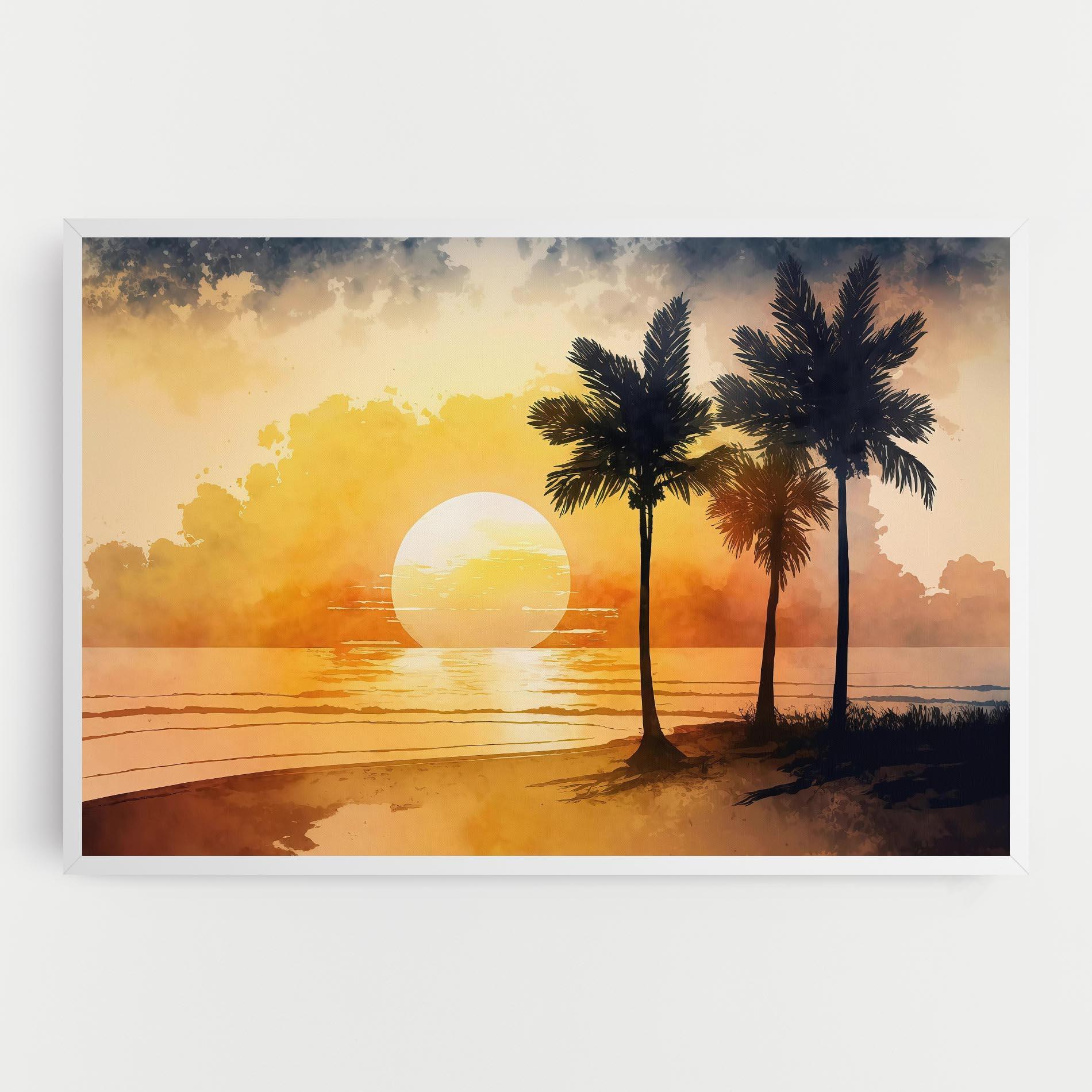Tablou Canvas Palm Trees Sunset mockup 0
