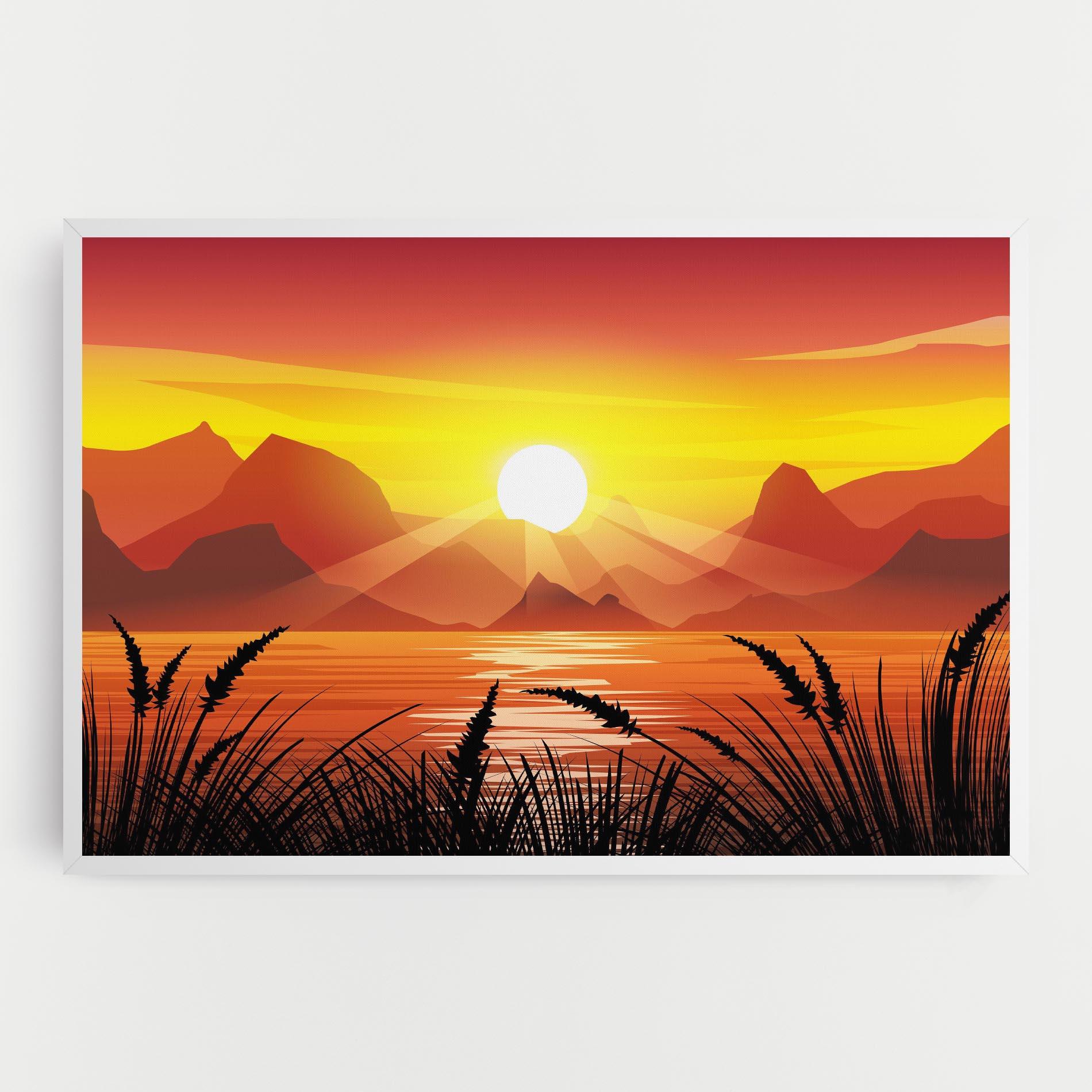 Tablou Canvas Sunrise Grass Art mockup 0