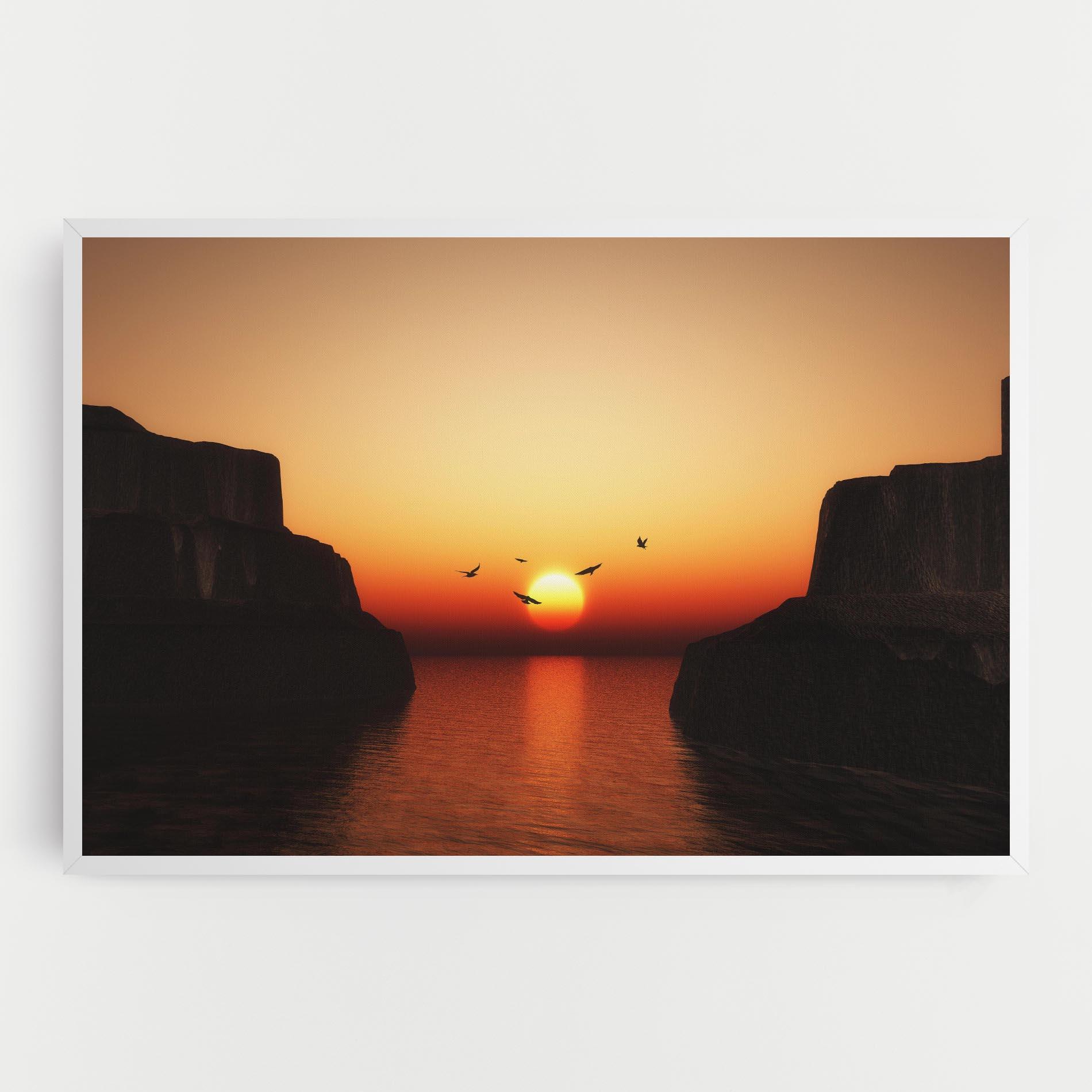 Tablou Canvas Sunset Silhouette Birds mockup 0