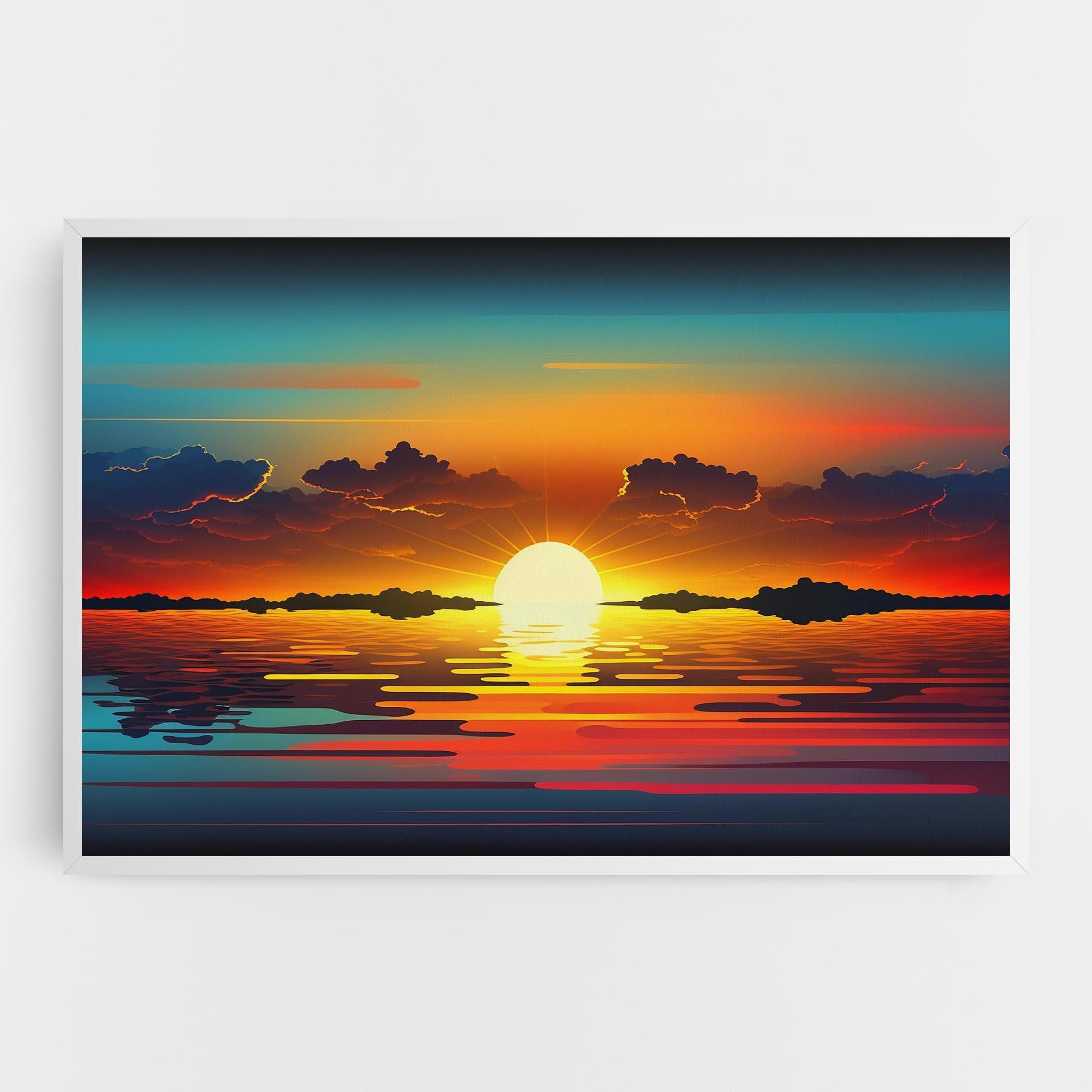Tablou Canvas Yellow Sunset Illustration mockup 0