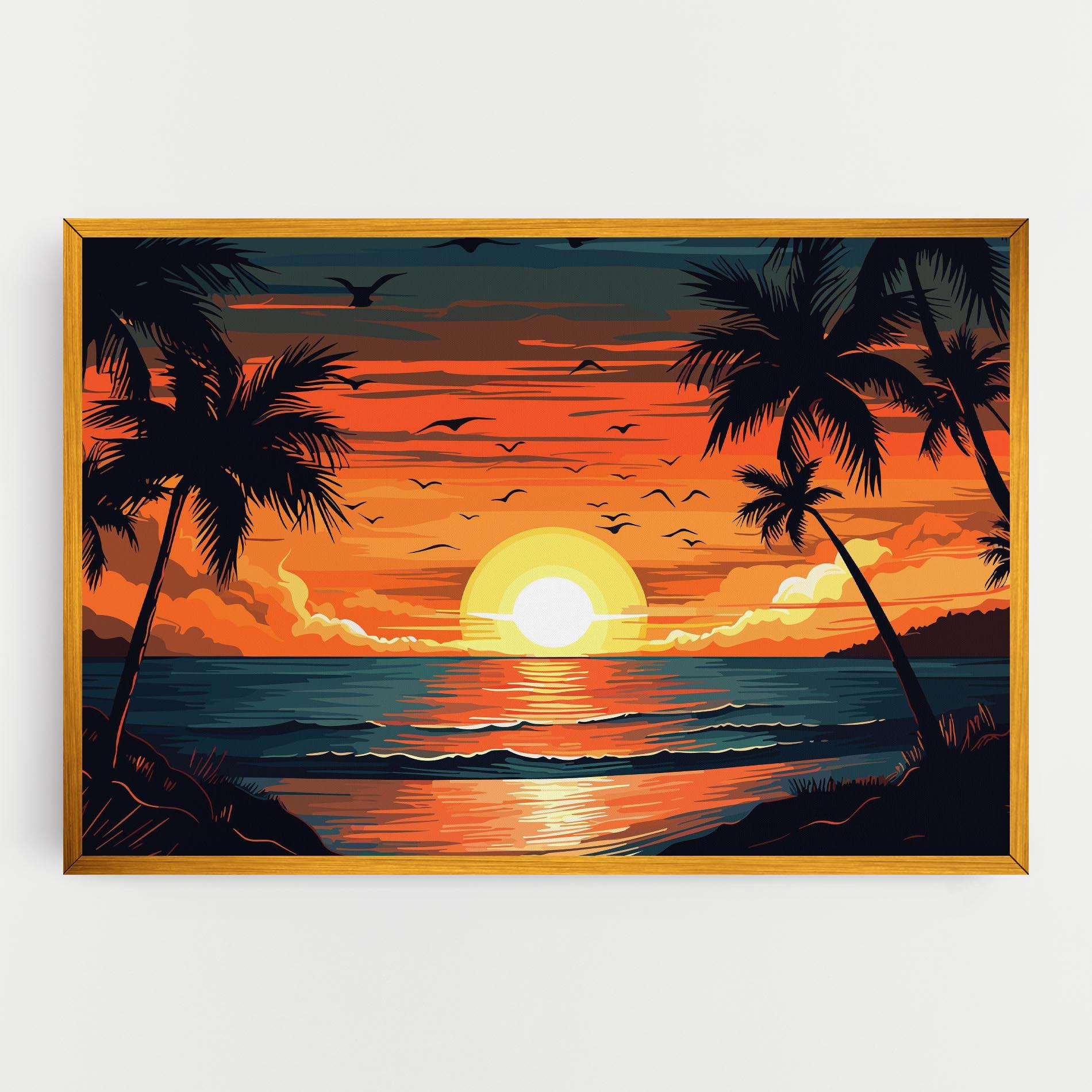 Tablou Canvas Amazing Sunset View mockup 0