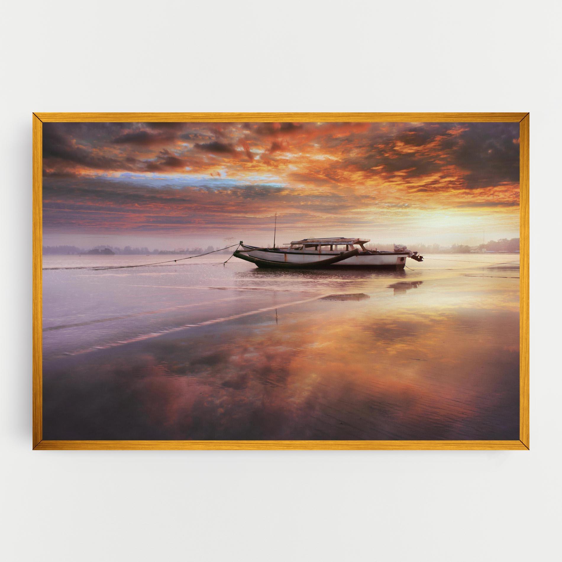 Tablou Canvas Beauty Boat Sunrise mockup 0