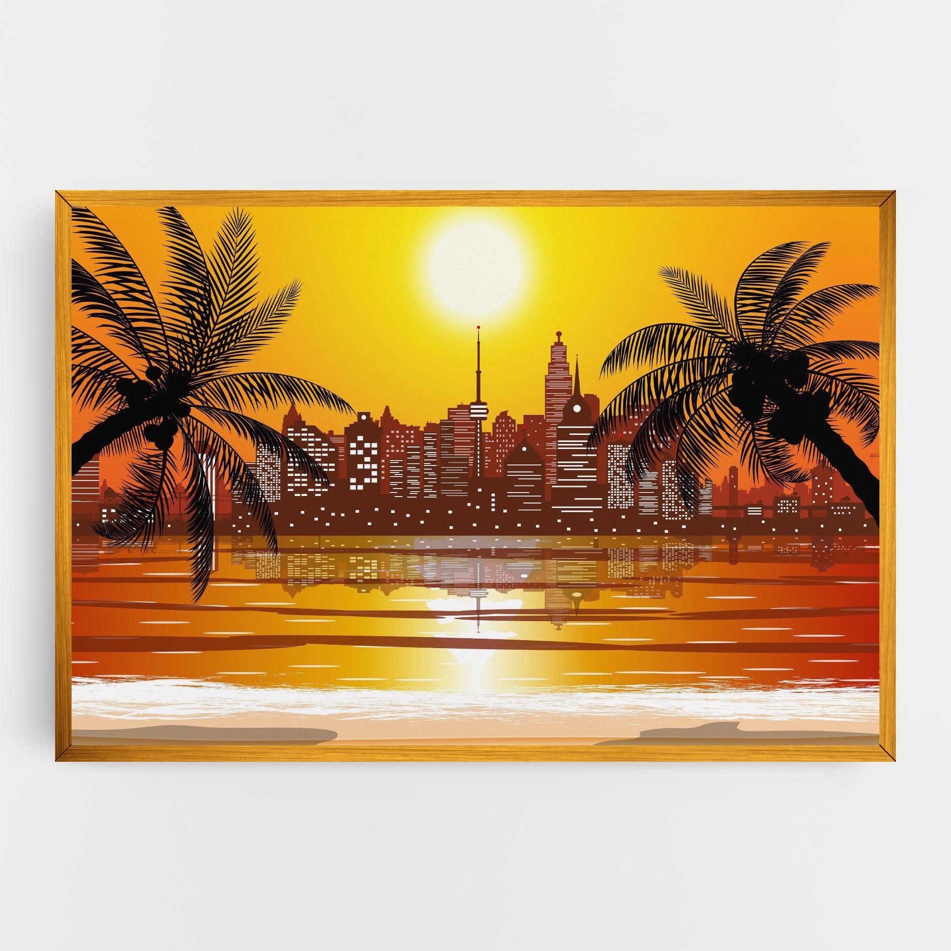 Tablou Canvas City Sunrise View mockup 0