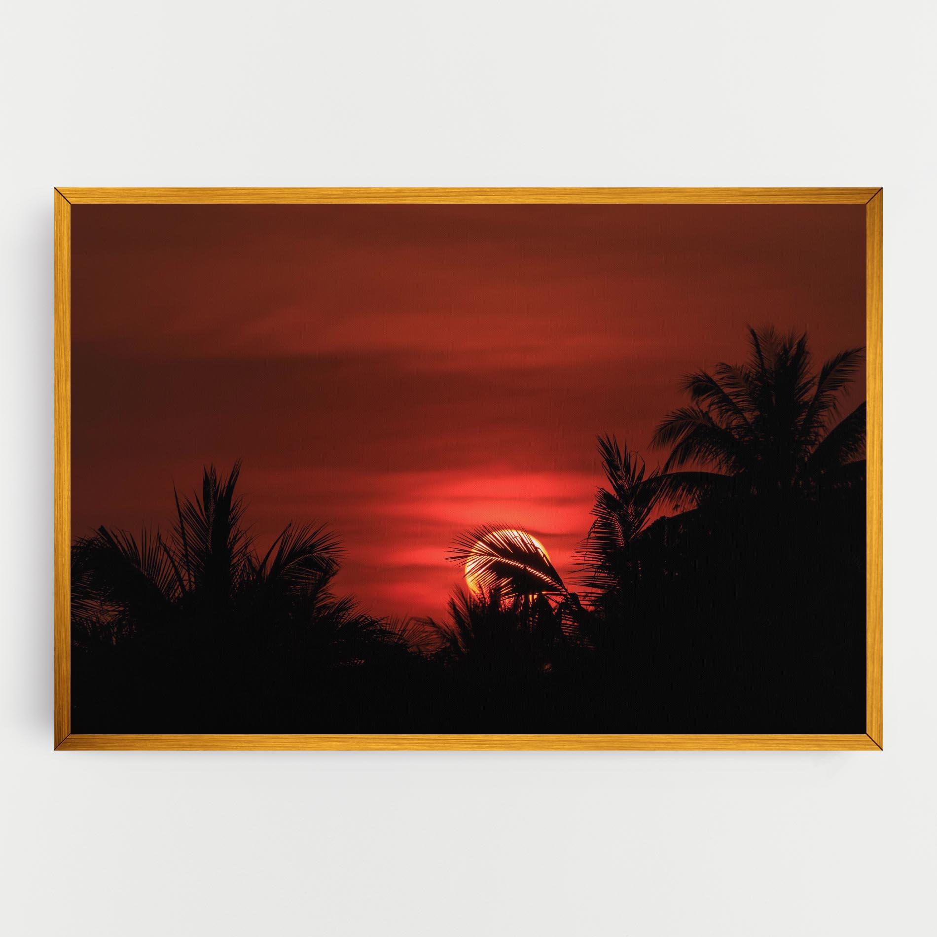 Tablou Canvas Coconuts Tree Sunset mockup 0