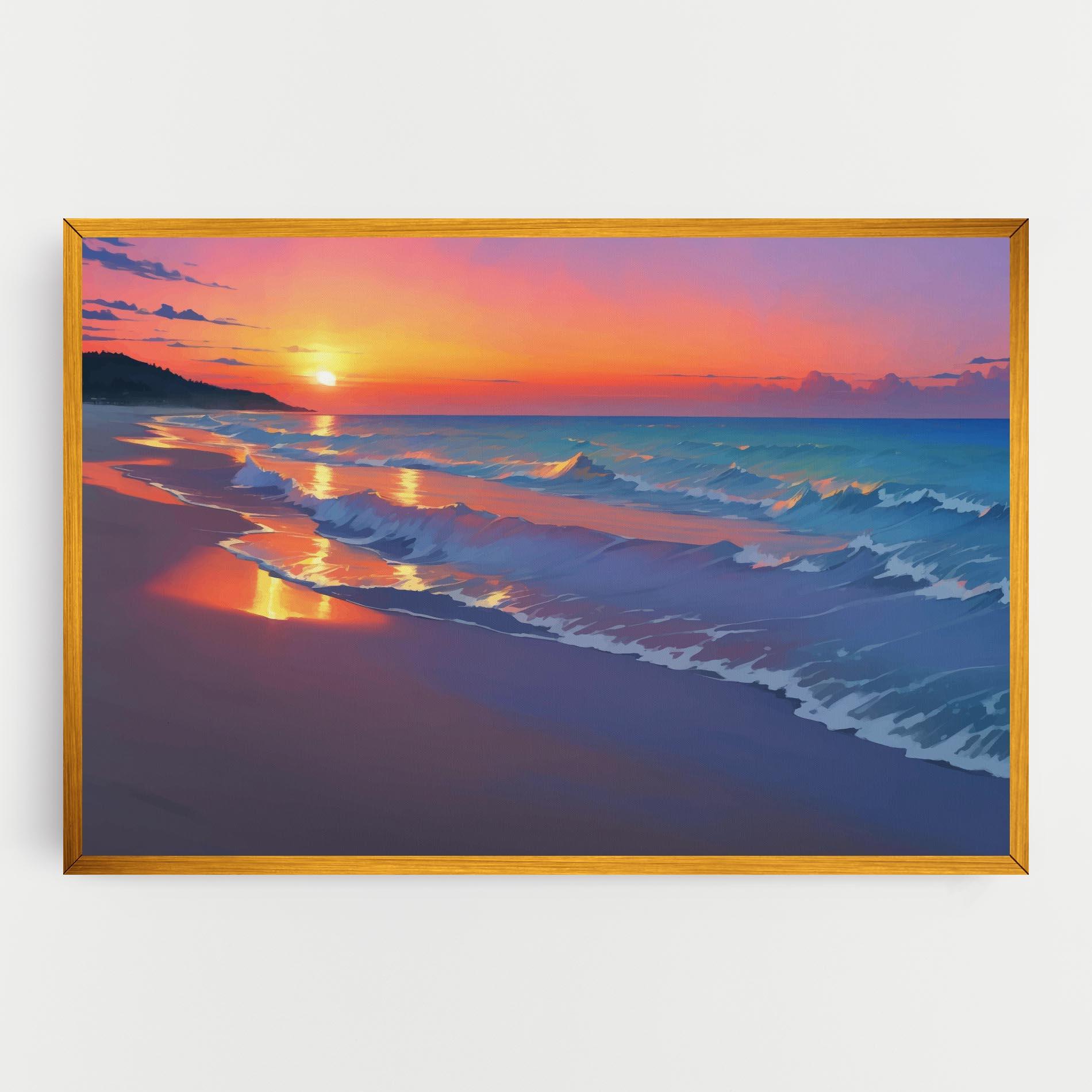 Tablou Canvas Dreamy Beach Sunset mockup 0