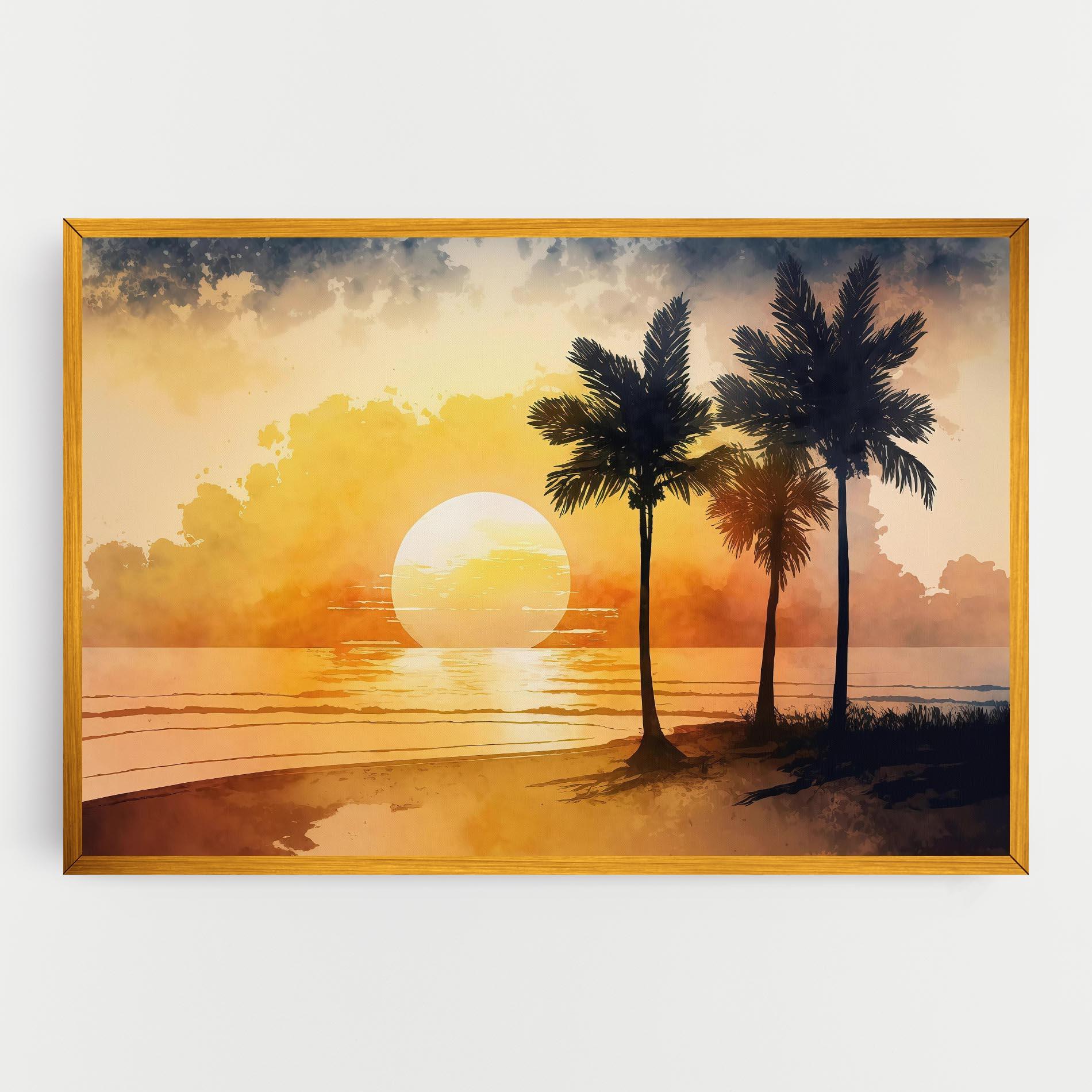 Tablou Canvas Palm Trees Sunset mockup 0