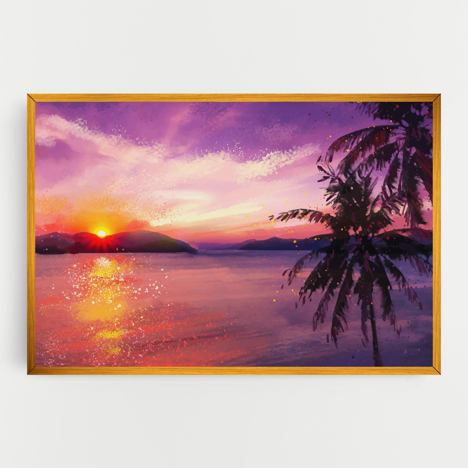 Tablou Canvas Purple Sunrise Art mockup 0