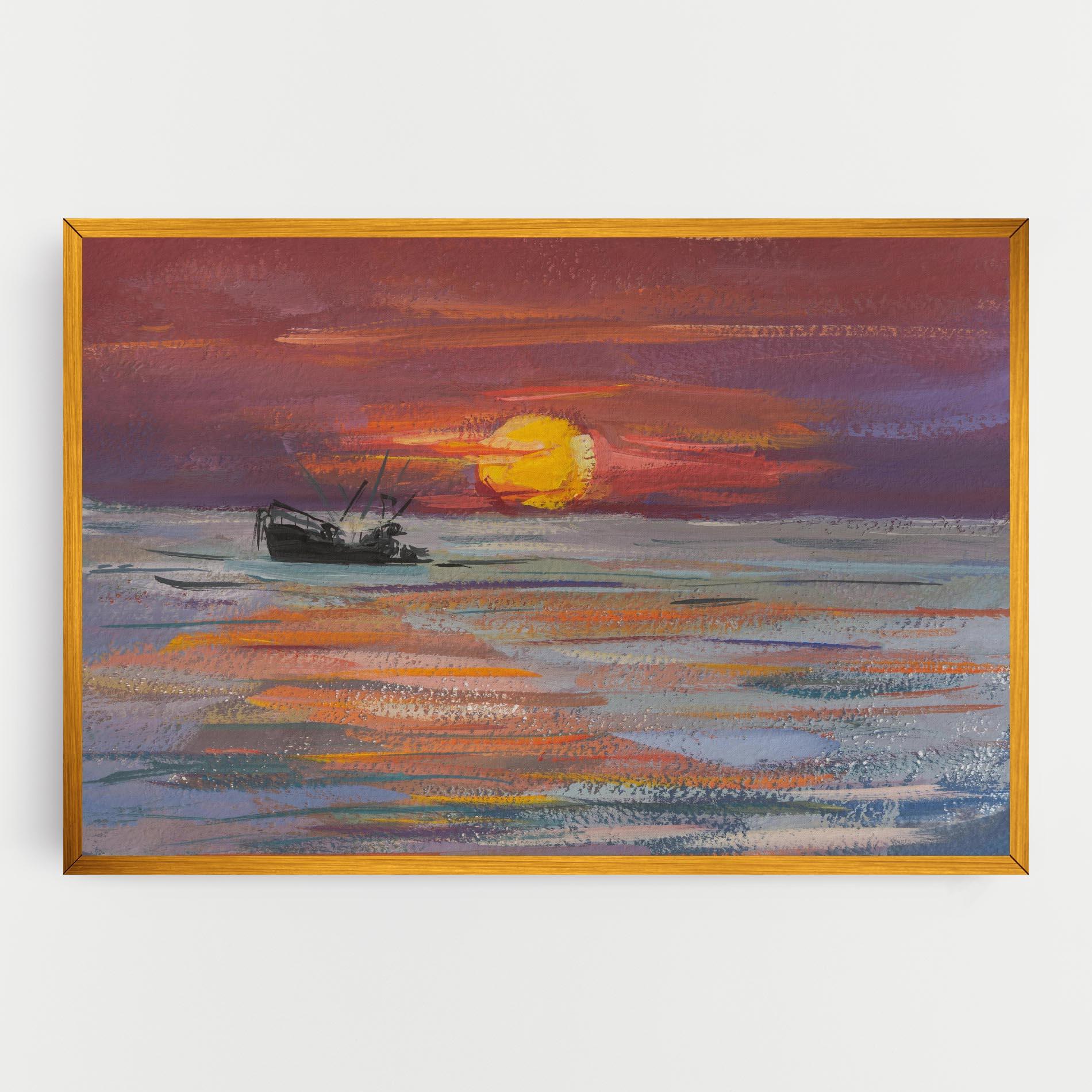 Tablou Canvas Sea Ship Painting mockup 0