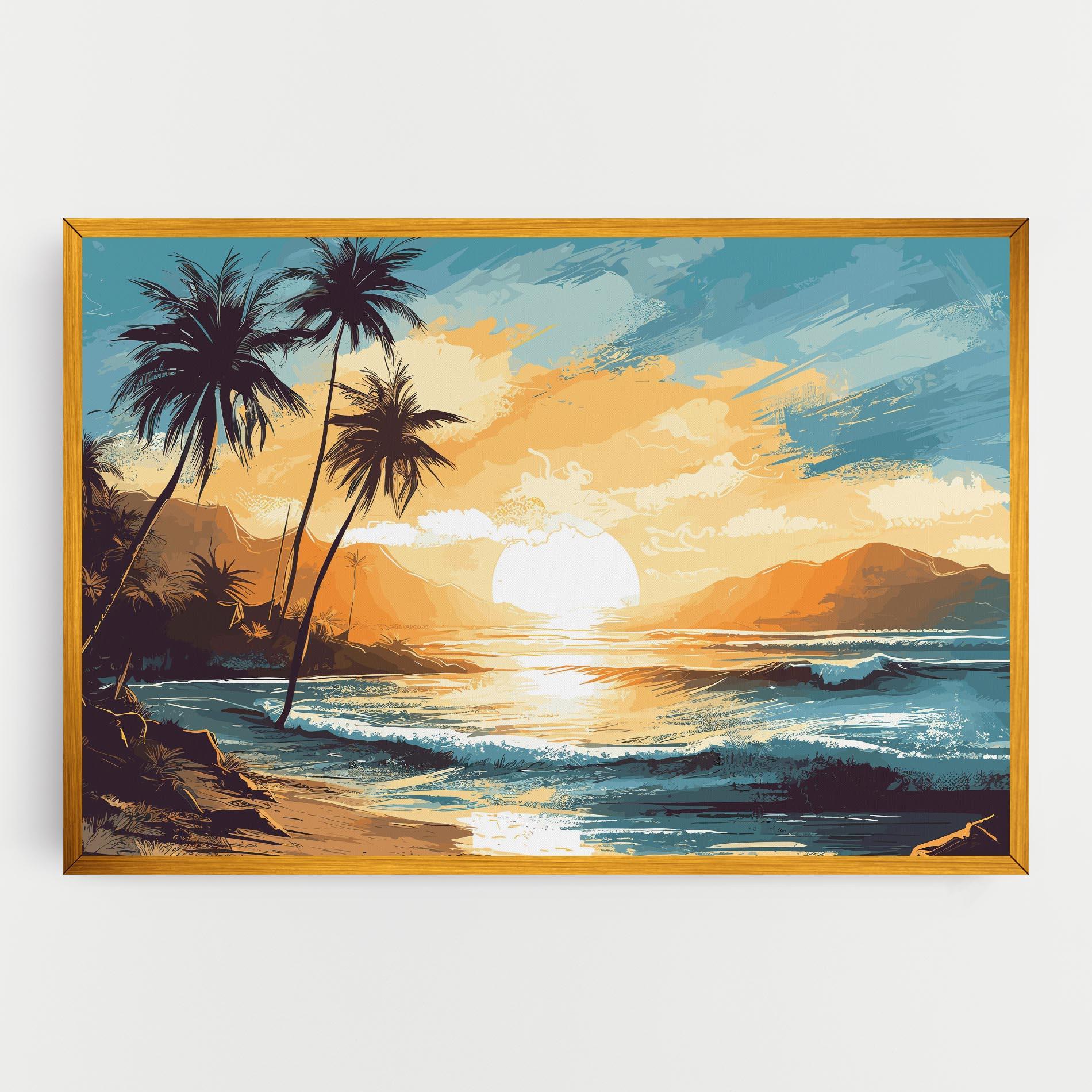 Tablou Canvas Yellow Blue Sunrise mockup 0