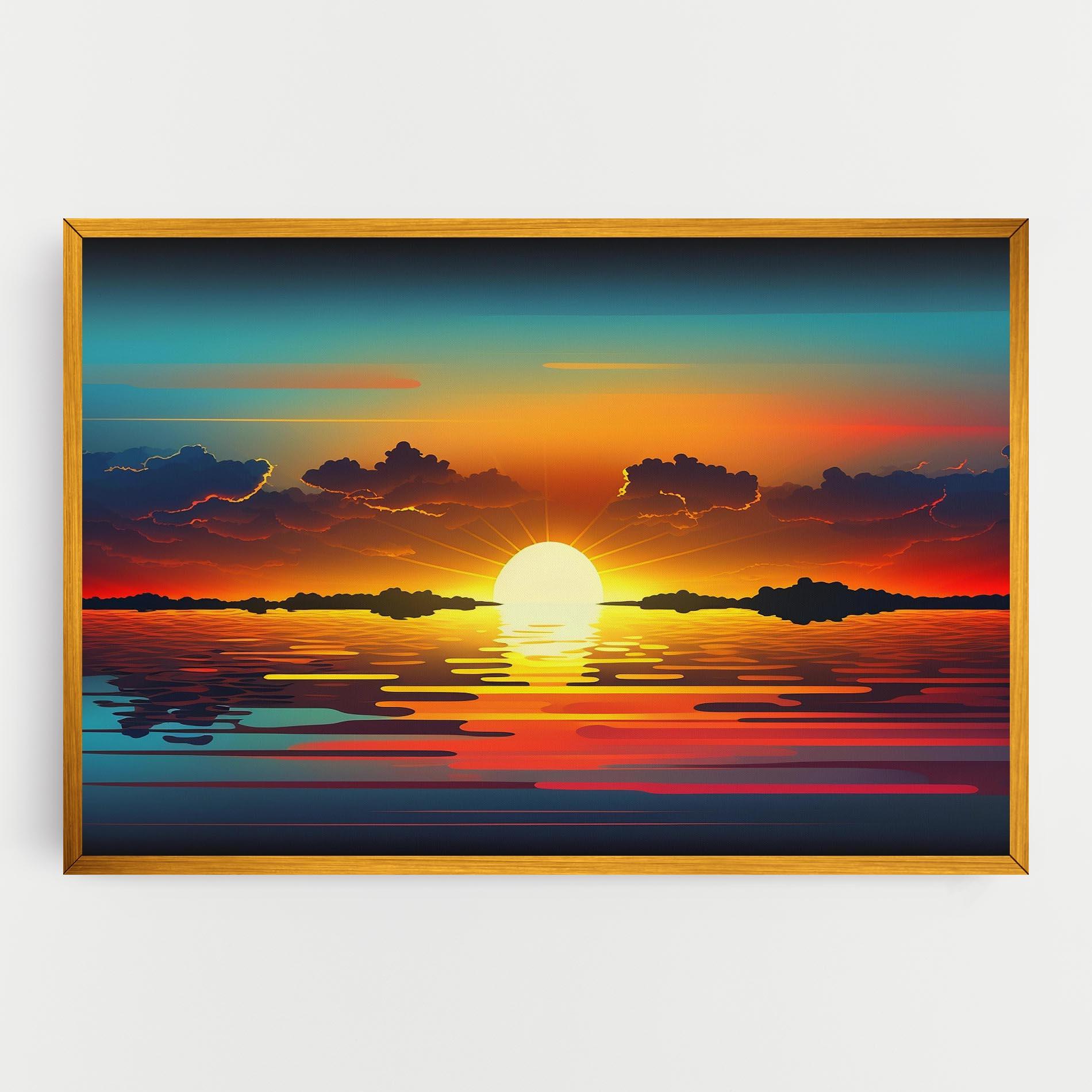 Tablou Canvas Yellow Sunset Illustration mockup 0