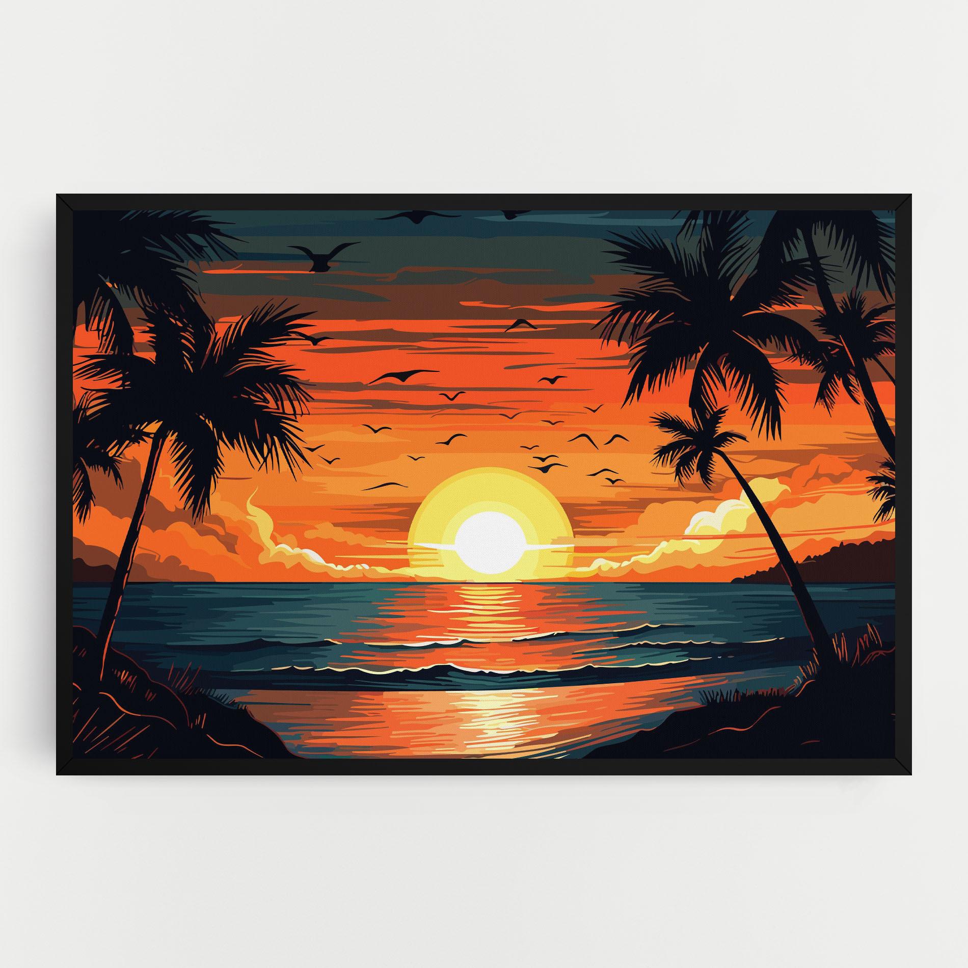 Tablou Canvas Amazing Sunset View mockup 0